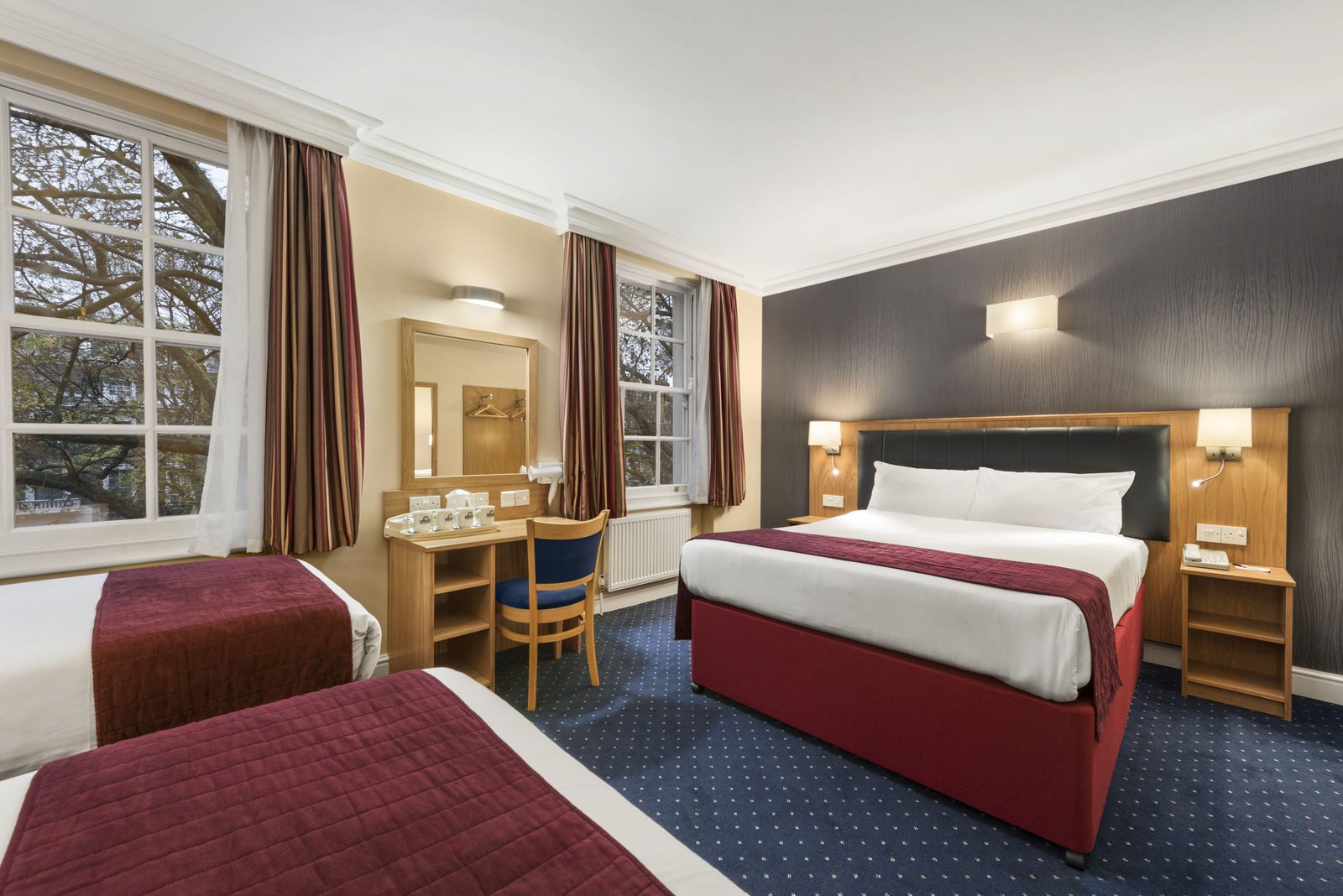 2 Double 1 Single Bed Room