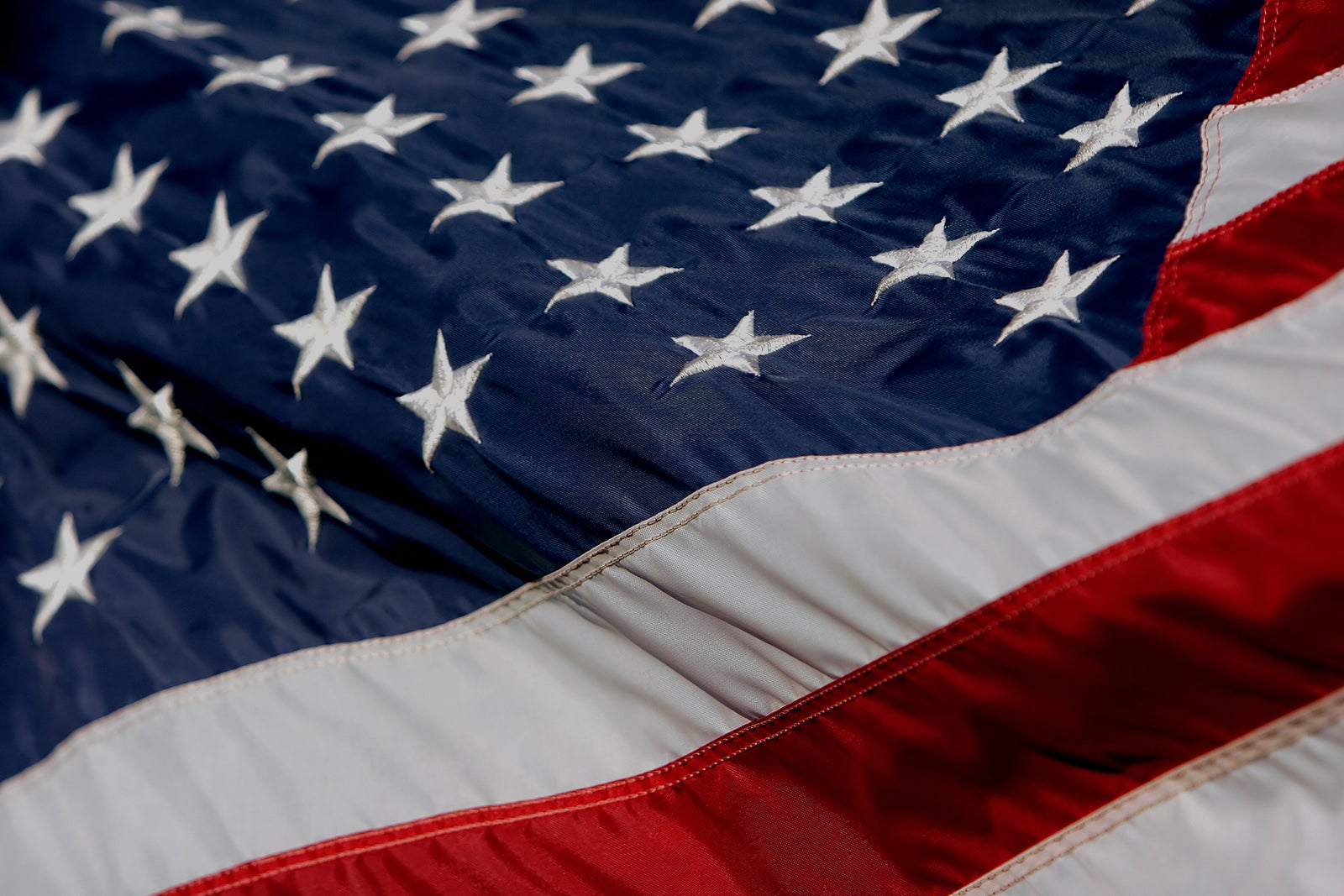 American flag zoomed in on start and stripes
