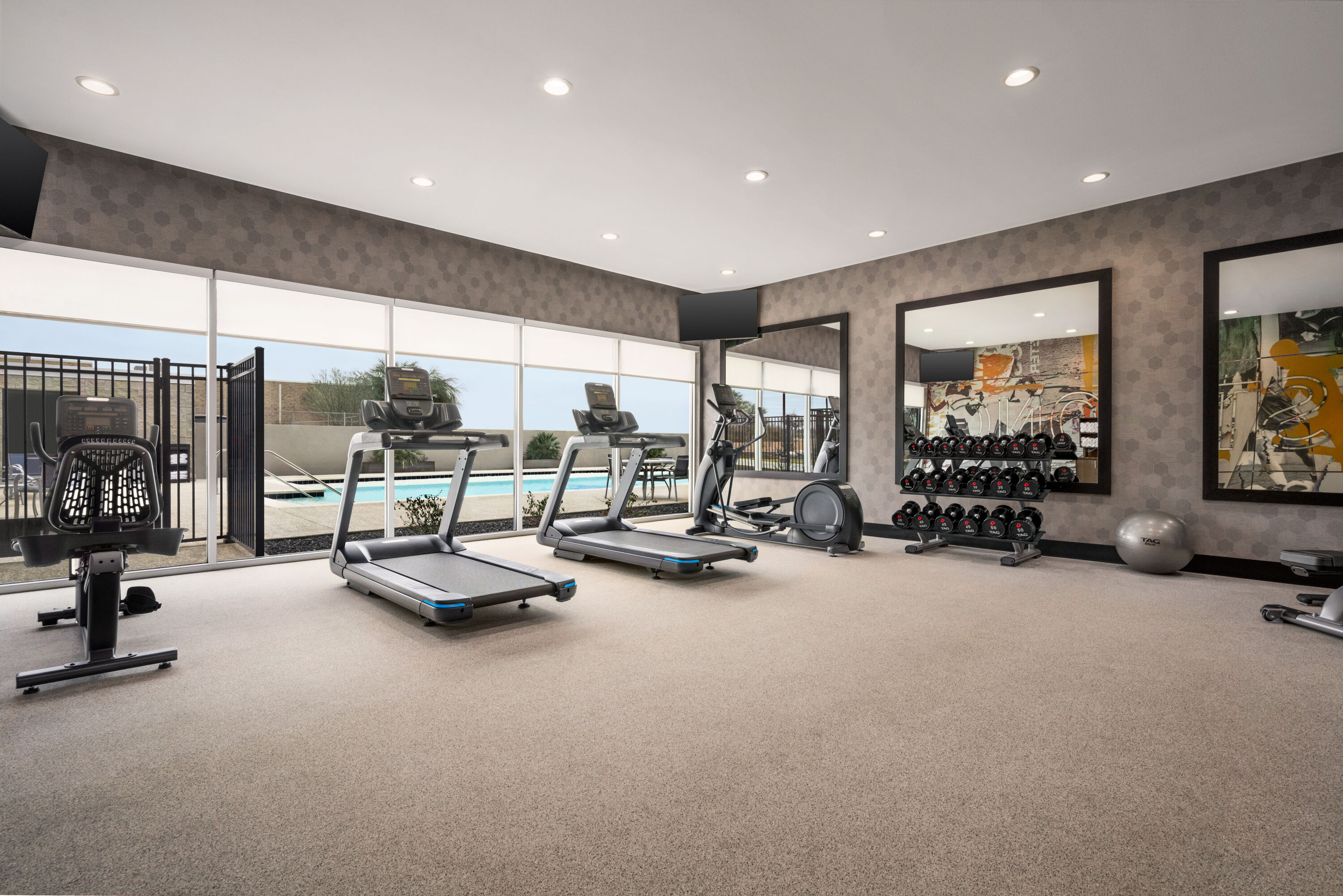 Fitness room at Hawthorn Extended Stay by Wyndham Del Rio in Del Rio, Texas