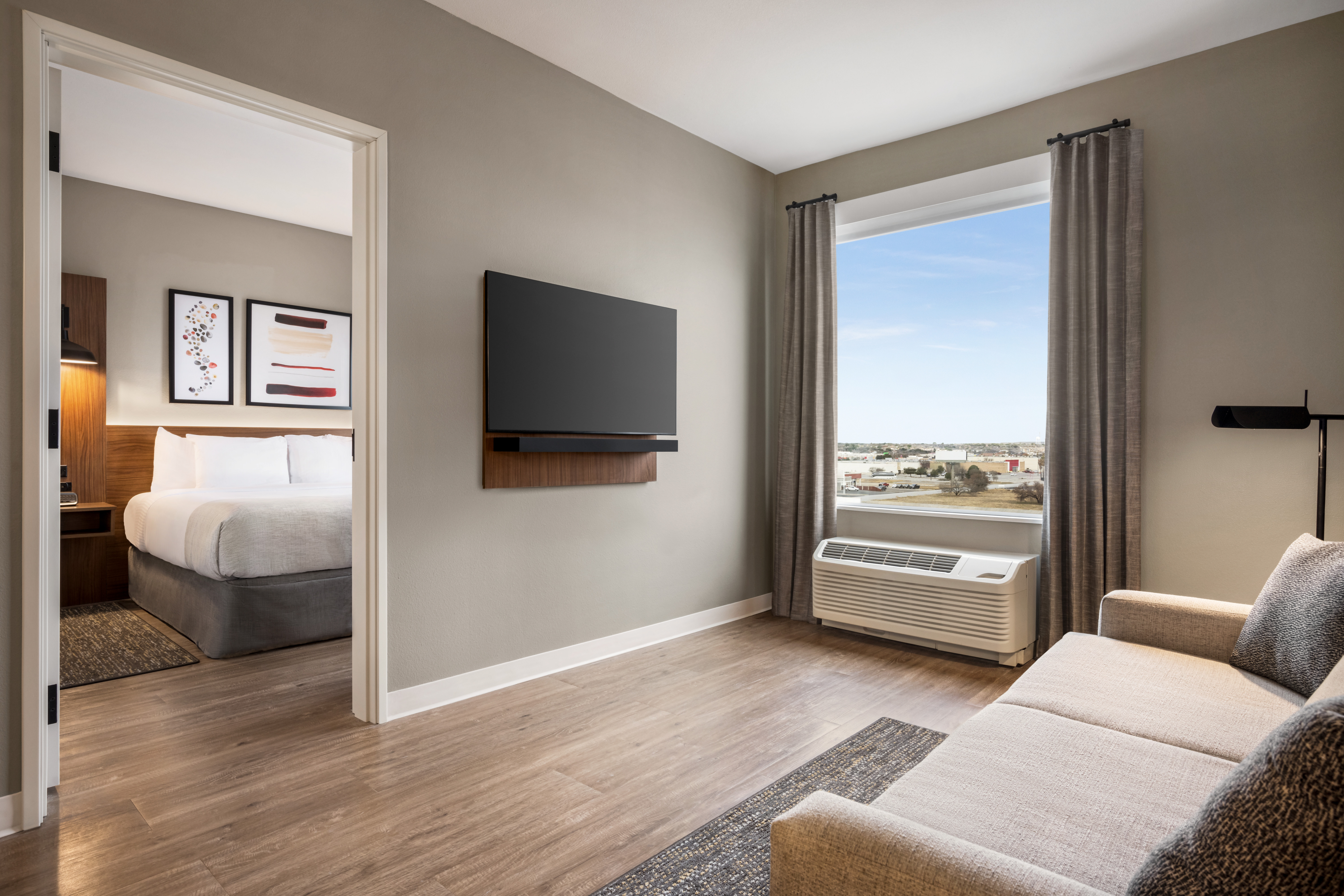 Guest room at the Hawthorn Extended Stay by Wyndham Del Rio in Del Rio, Texas