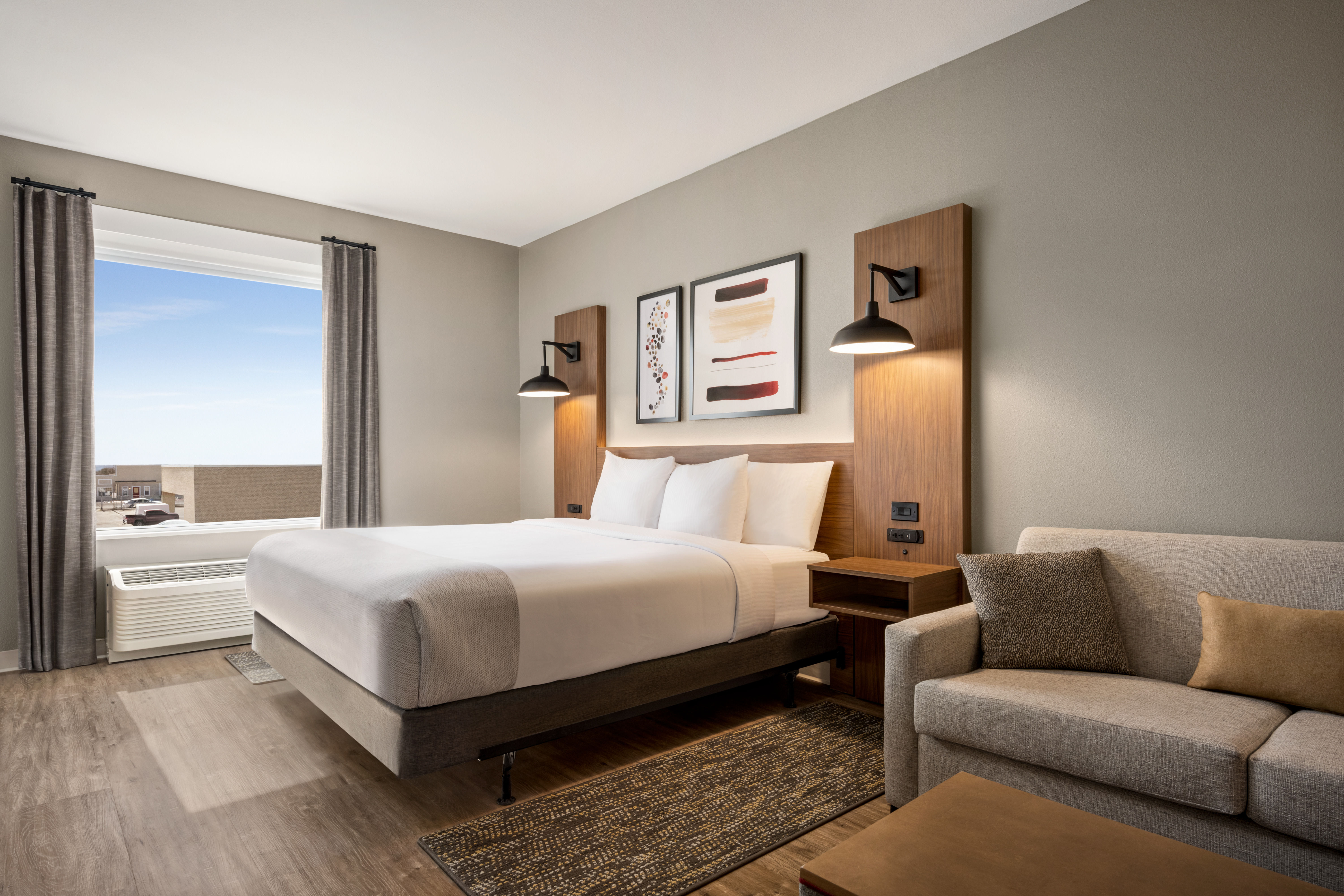 Guest room at the Hawthorn Extended Stay by Wyndham Del Rio in Del Rio, Texas