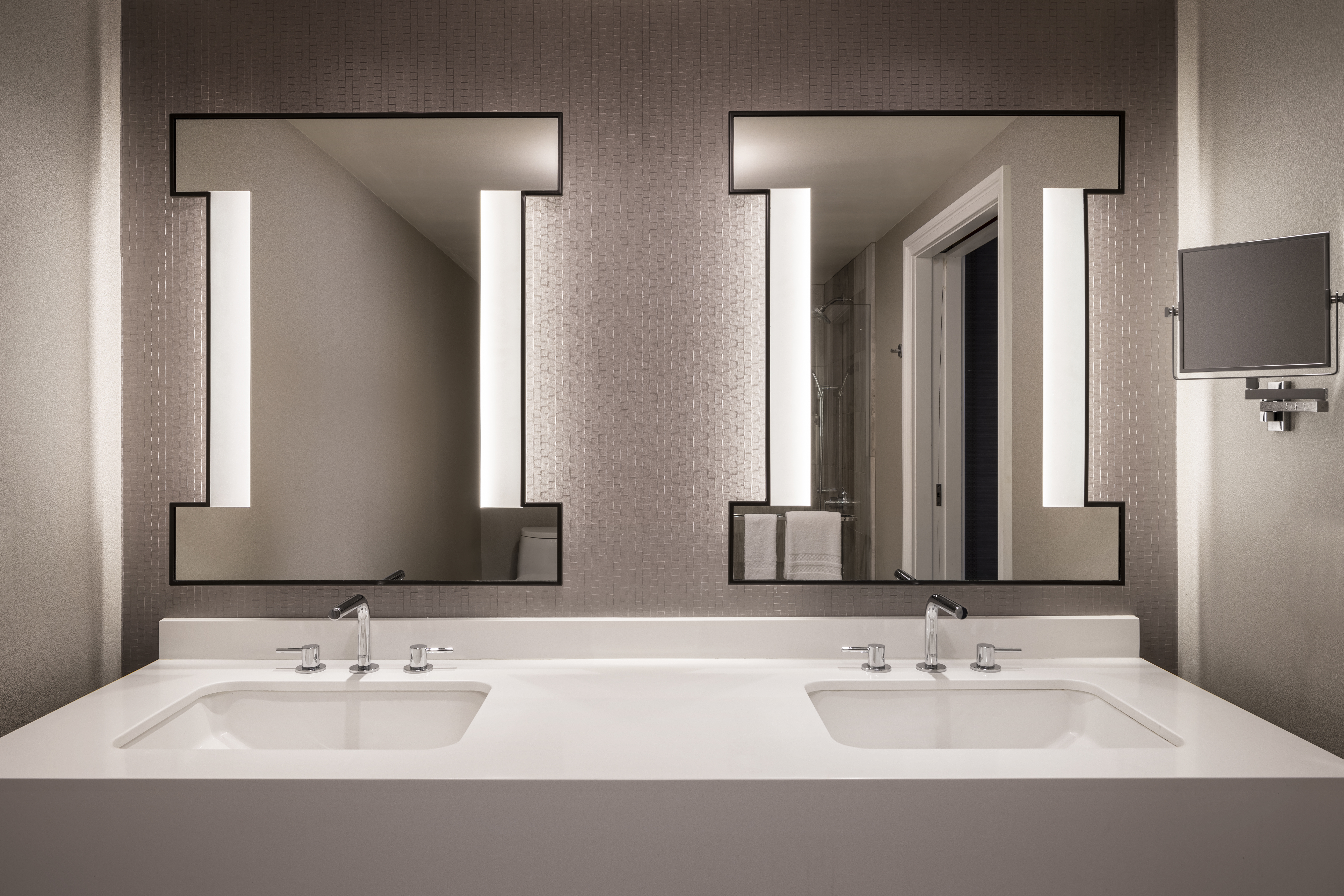 Guest room bath at the Caesars Palace Las Vegas in Las Vegas, Nevada