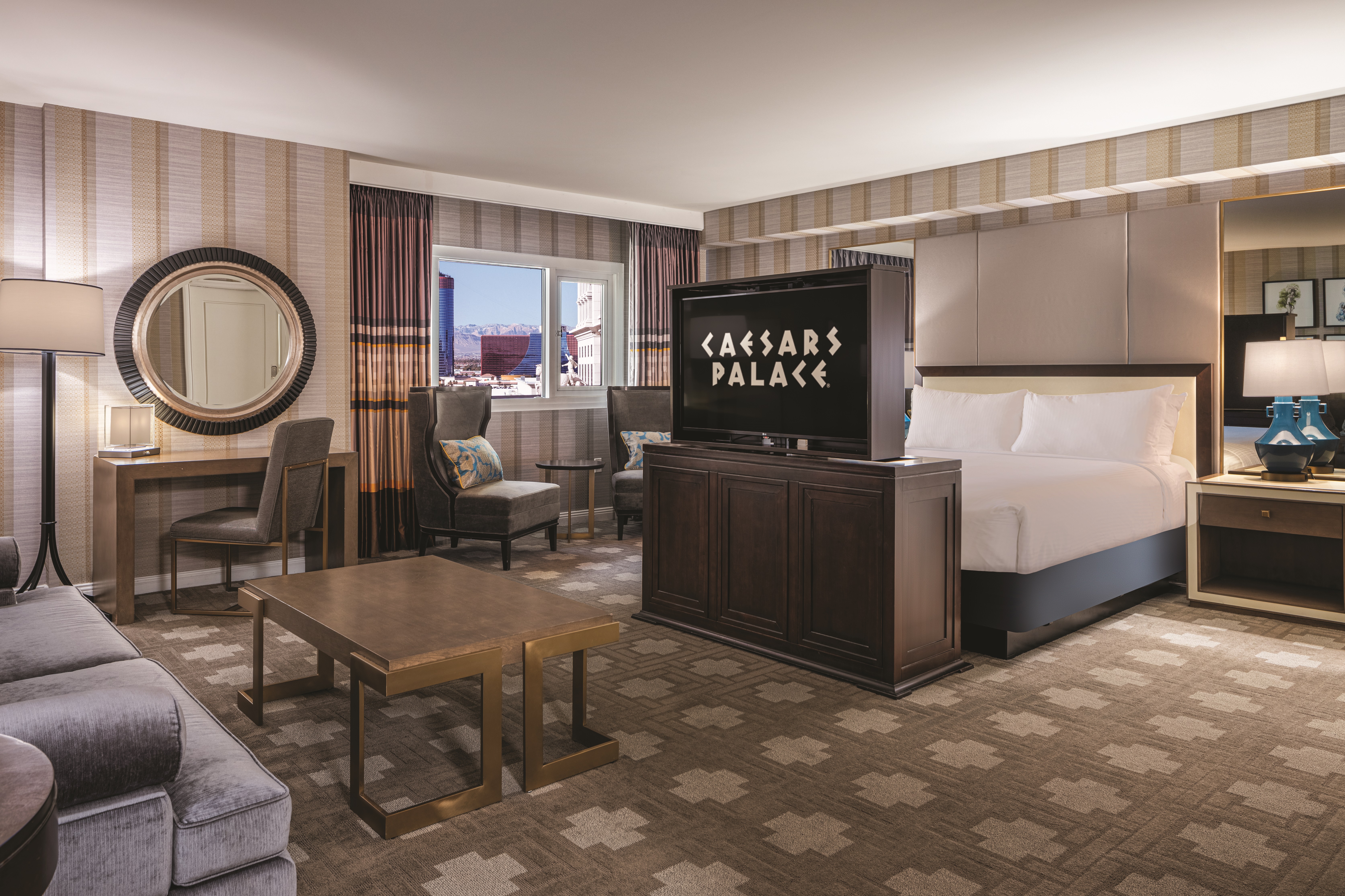Guest room at the Caesars Palace Las Vegas in Las Vegas, Nevada