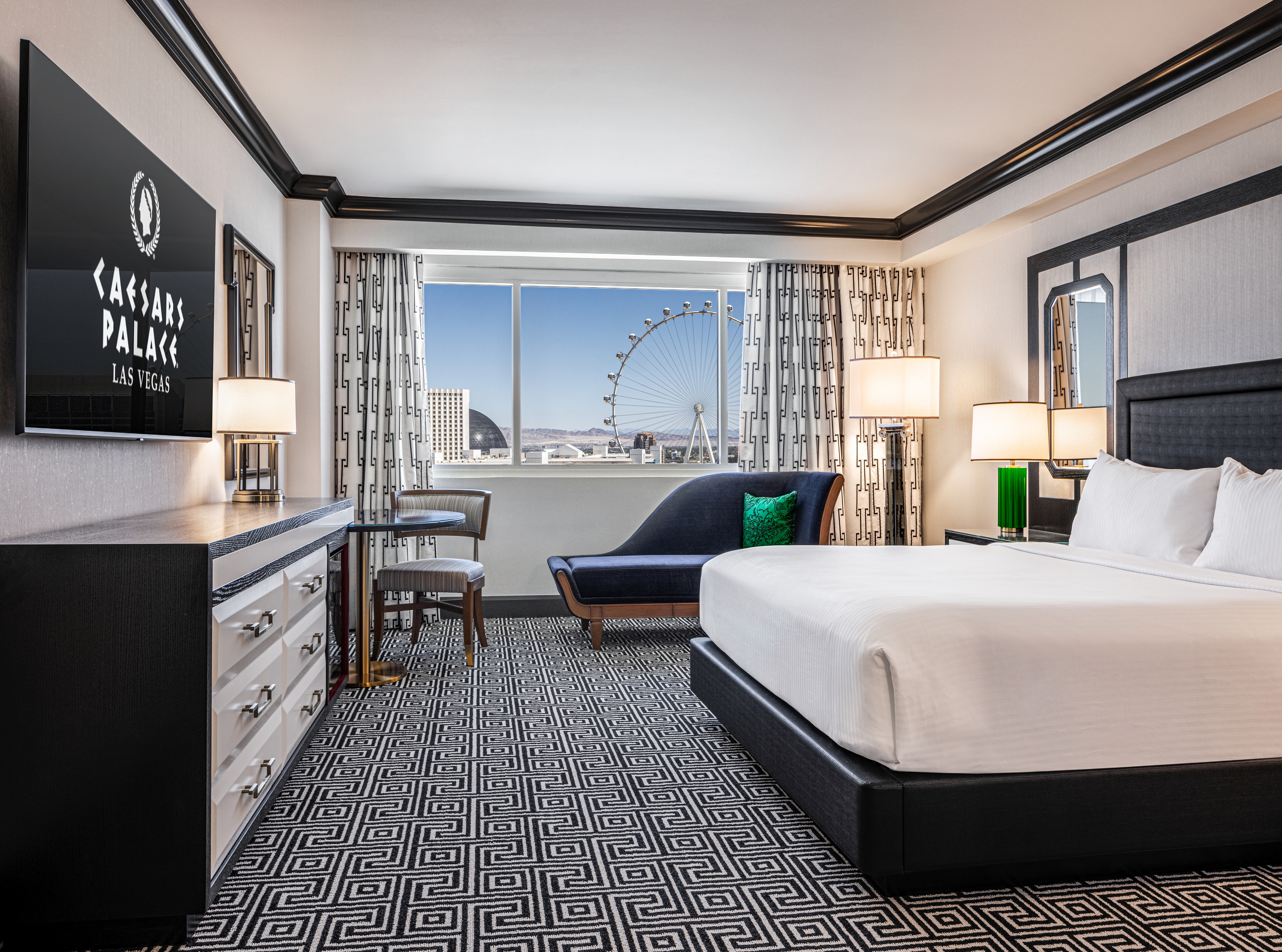 Guest room at the Caesars Palace Las Vegas in Las Vegas, Nevada