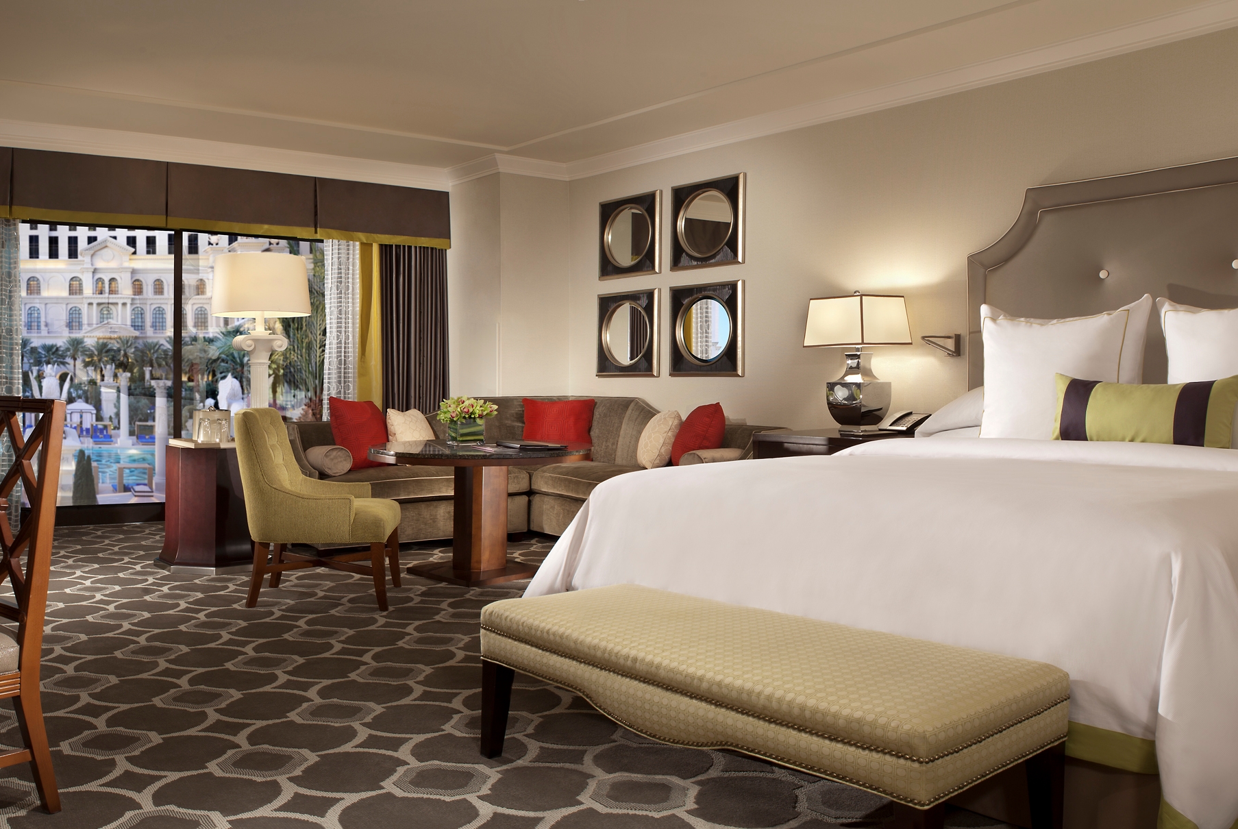 Guest room at the Caesars Palace Las Vegas in Las Vegas, Nevada