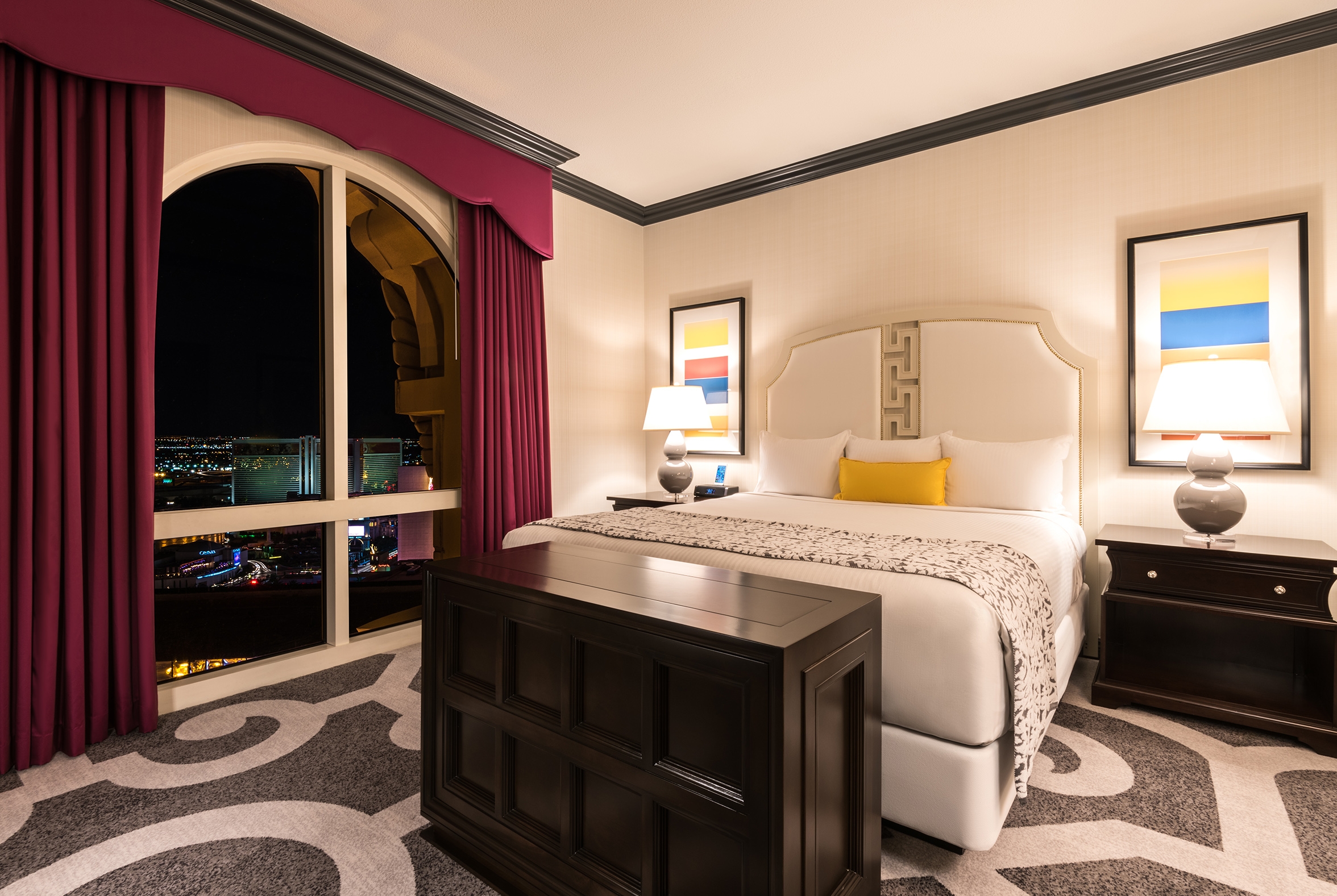 Guest room at the Paris Las Vegas in Las Vegas, Nevada
