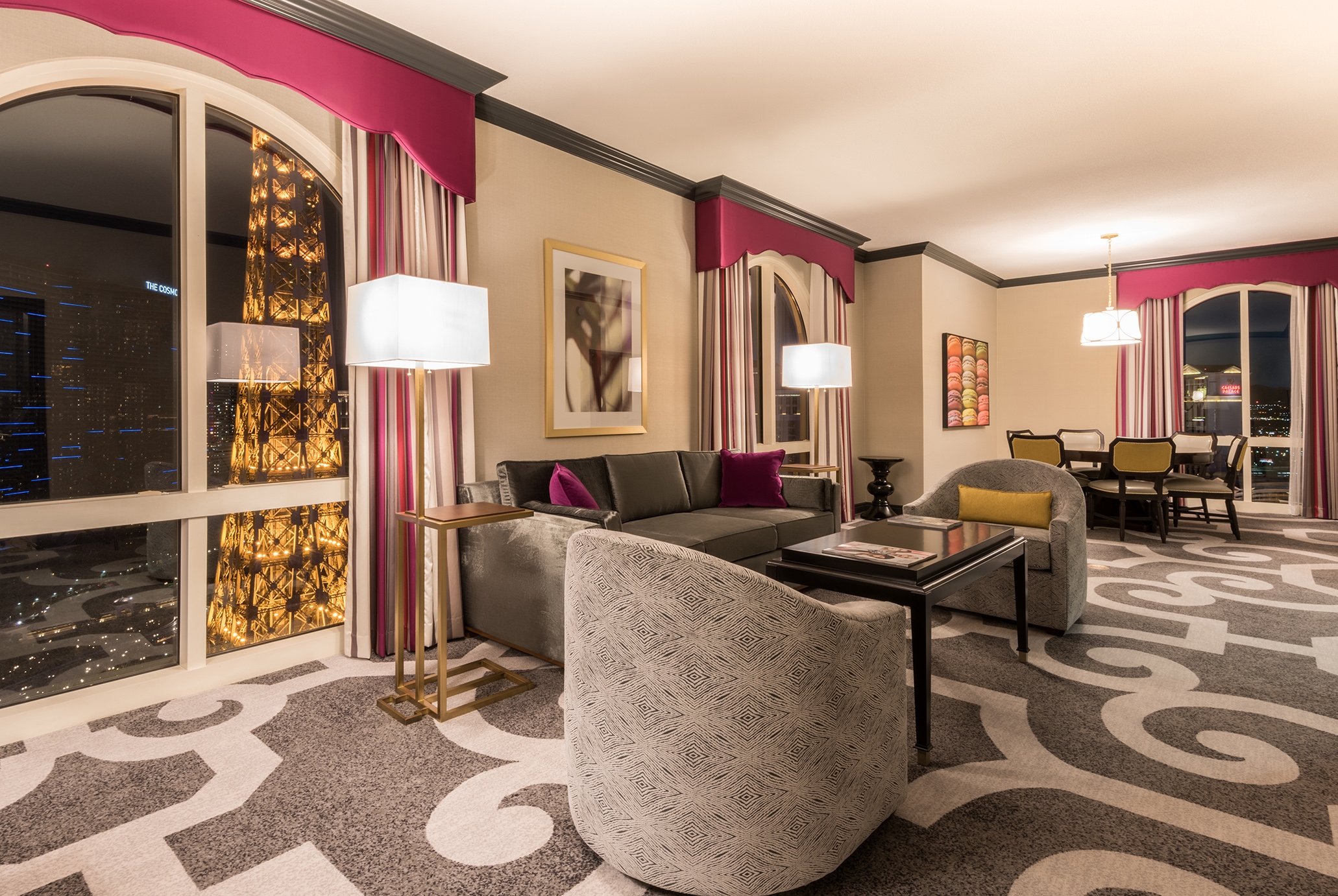 Guest room at the Paris Las Vegas in Las Vegas, Nevada