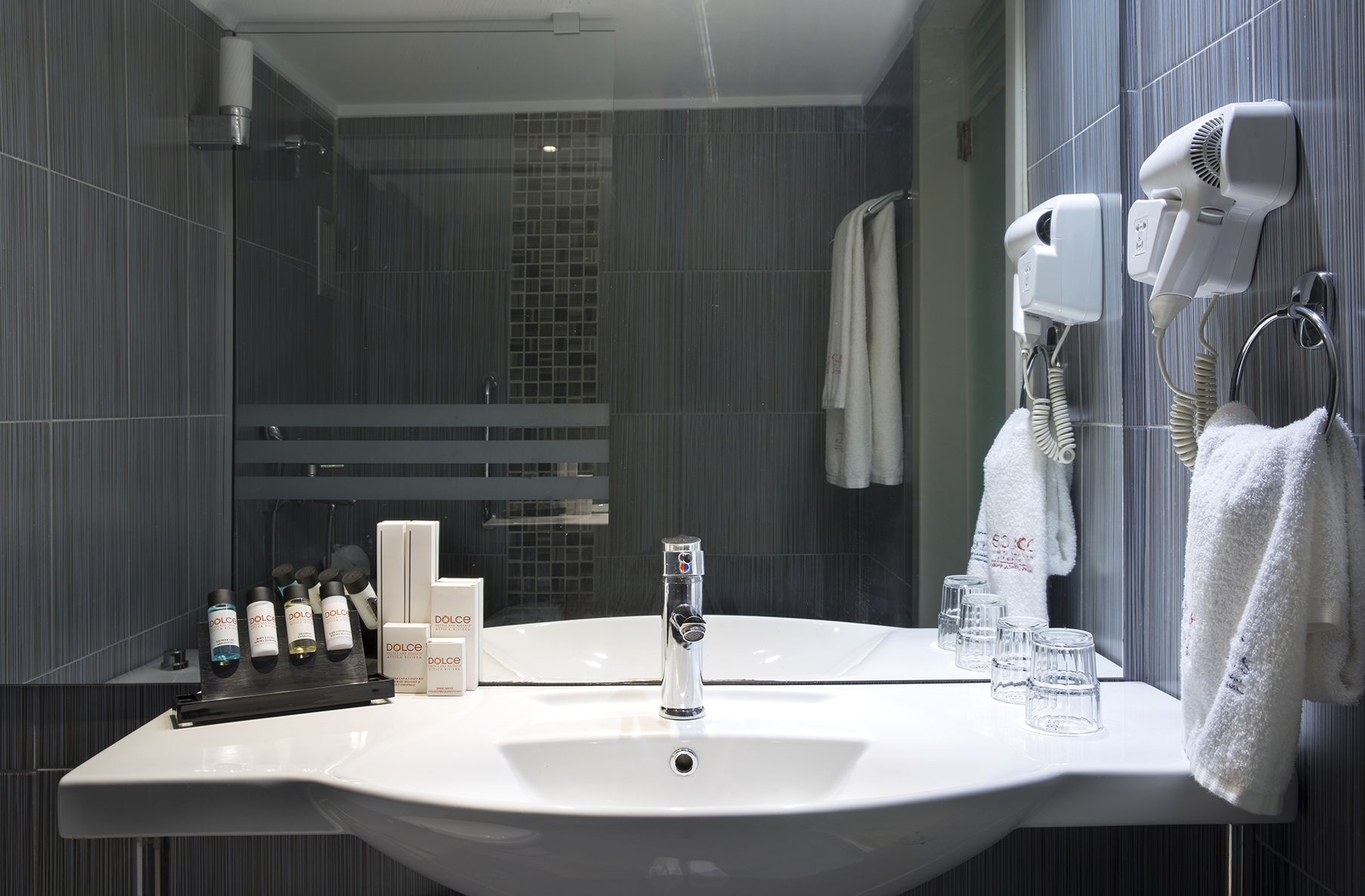 Guest room bath at the Dolce by Wyndham Athens Attica Riviera in Vravrona, Other than US/Canada