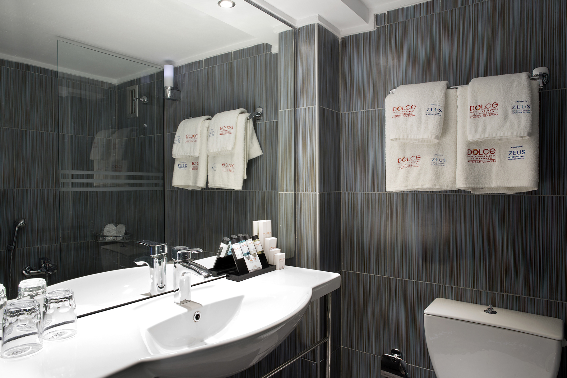 Guest room bath at the Dolce by Wyndham Athens Attica Riviera in Vravrona, Other than US/Canada