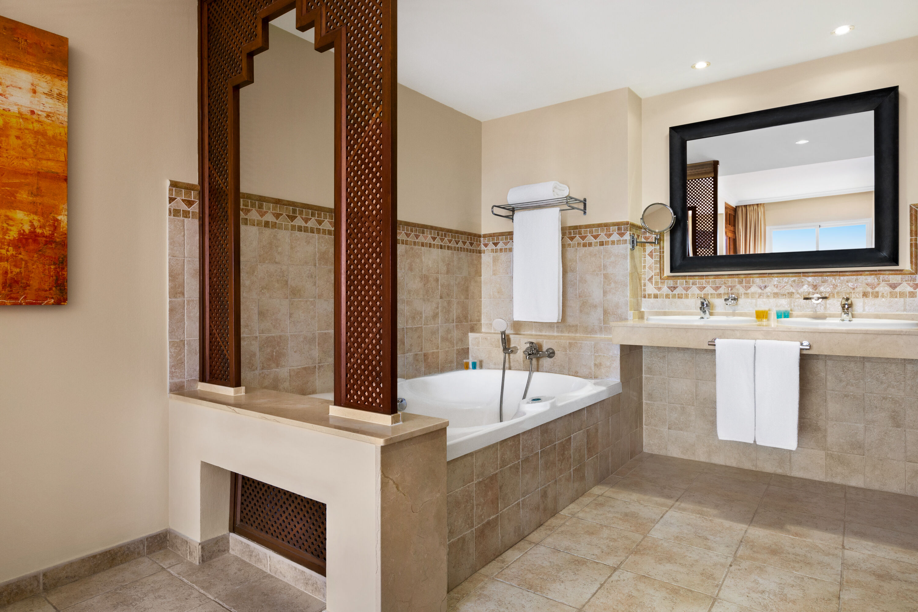Guest room bath at the Wyndham Grand Costa del Sol in Mijas Costa, Other than US/Canada
