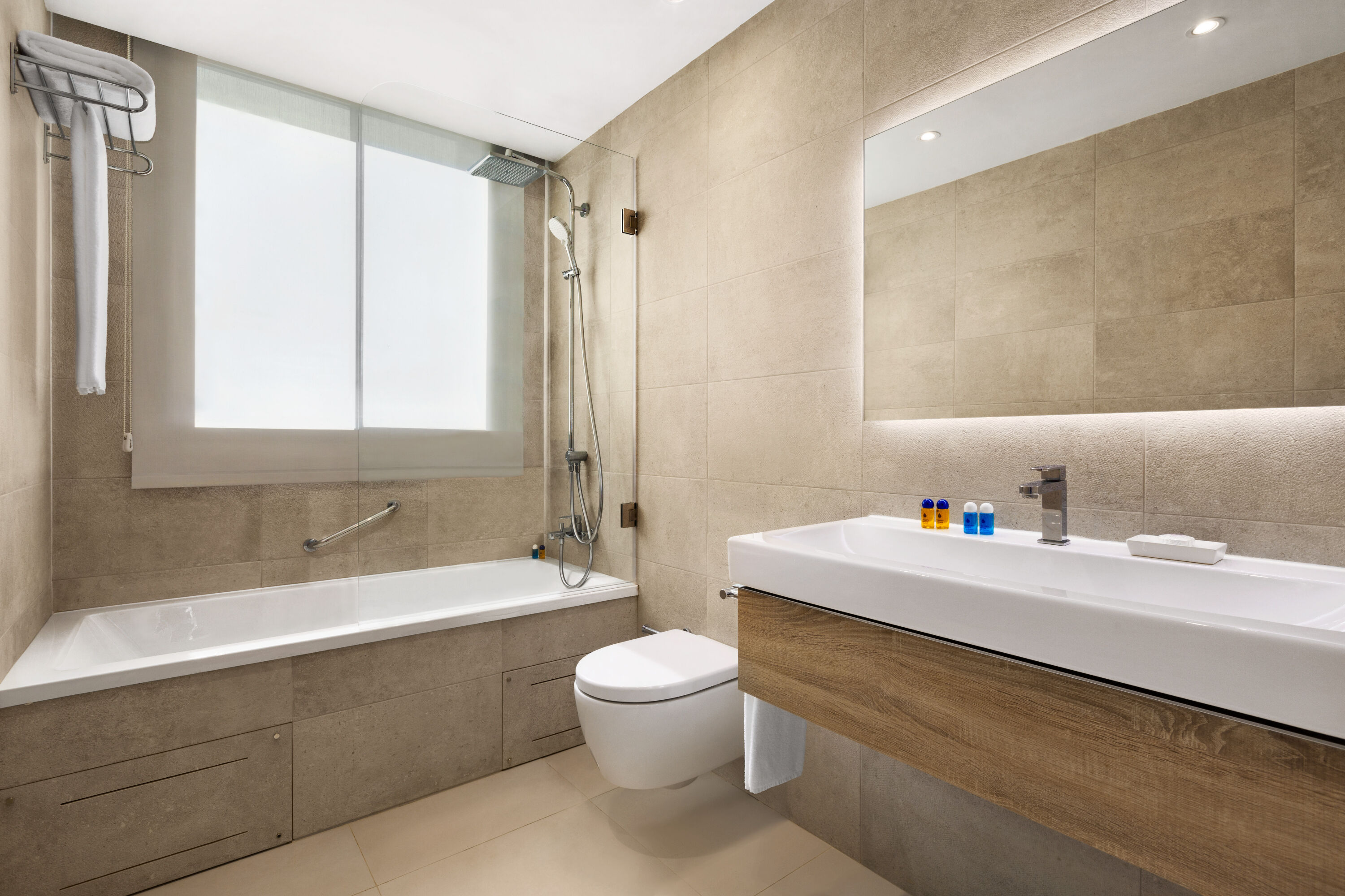 Guest room bath at the Wyndham Grand Costa del Sol in Mijas Costa, Other than US/Canada