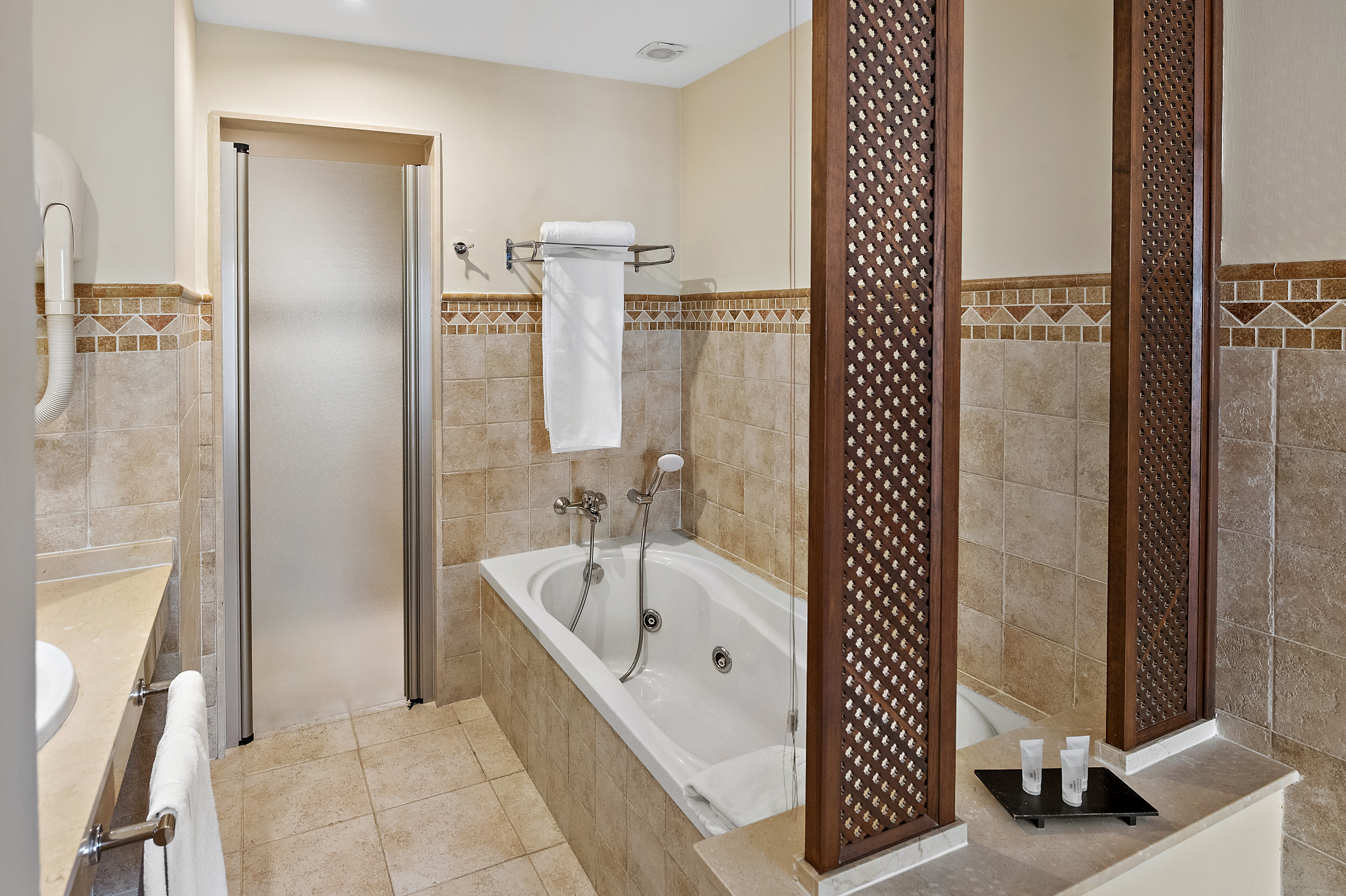 Guest room bath at the Wyndham Grand Costa del Sol in Mijas Costa, Other than US/Canada