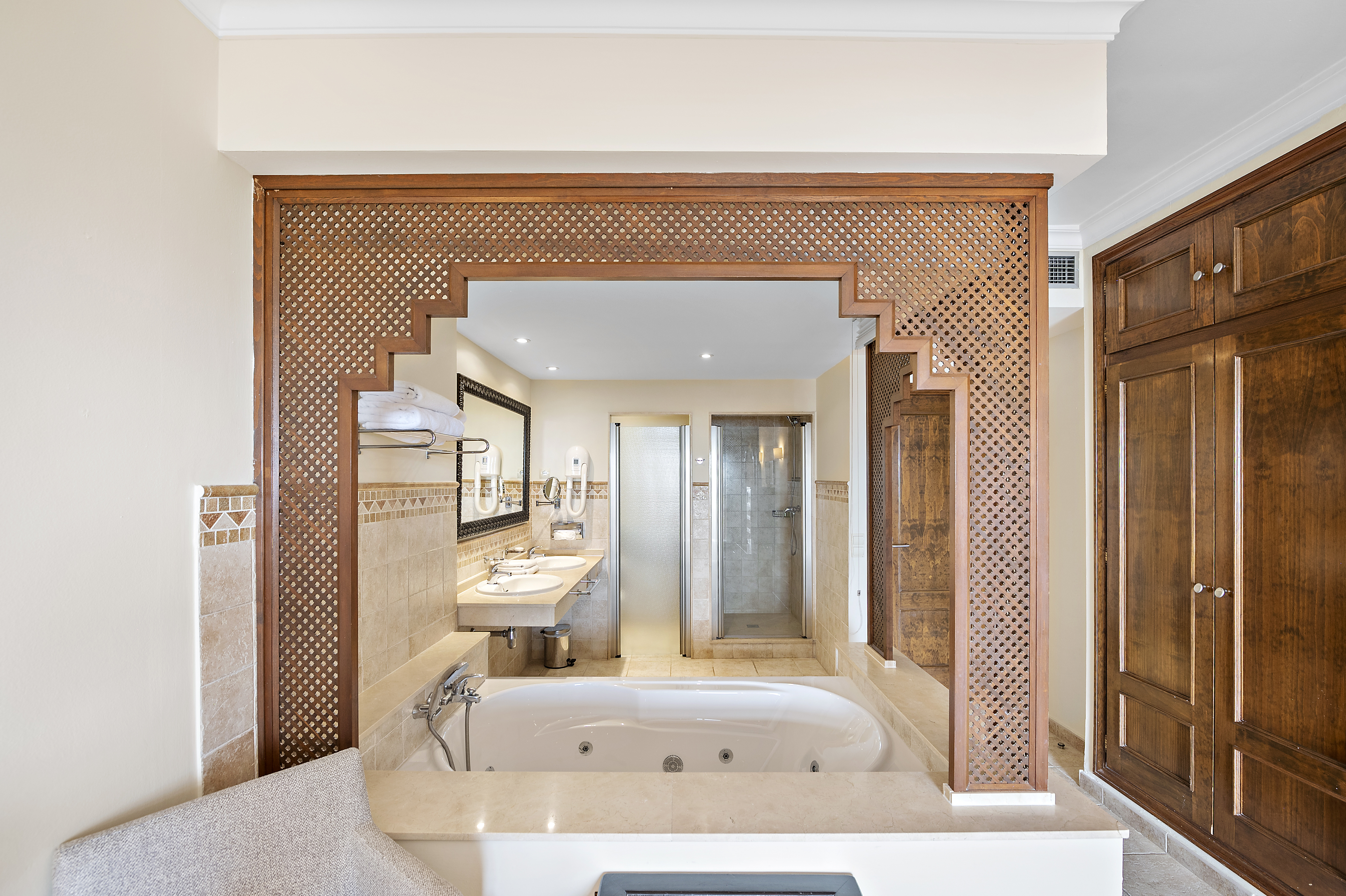 Guest room bath at the Wyndham Grand Costa del Sol in Mijas Costa, Other than US/Canada