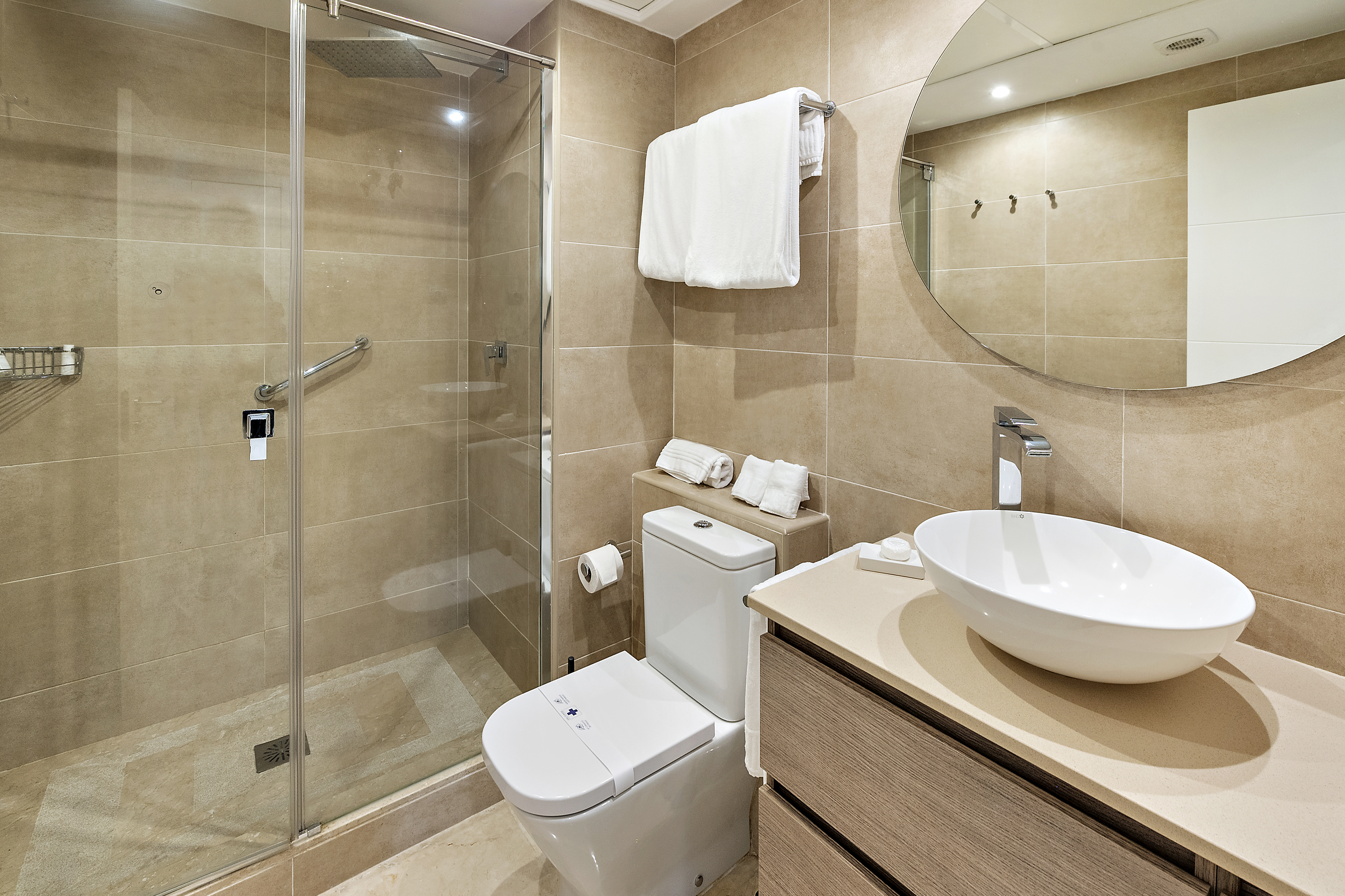 Guest room bath at the Wyndham Grand Costa del Sol in Mijas Costa, Other than US/Canada