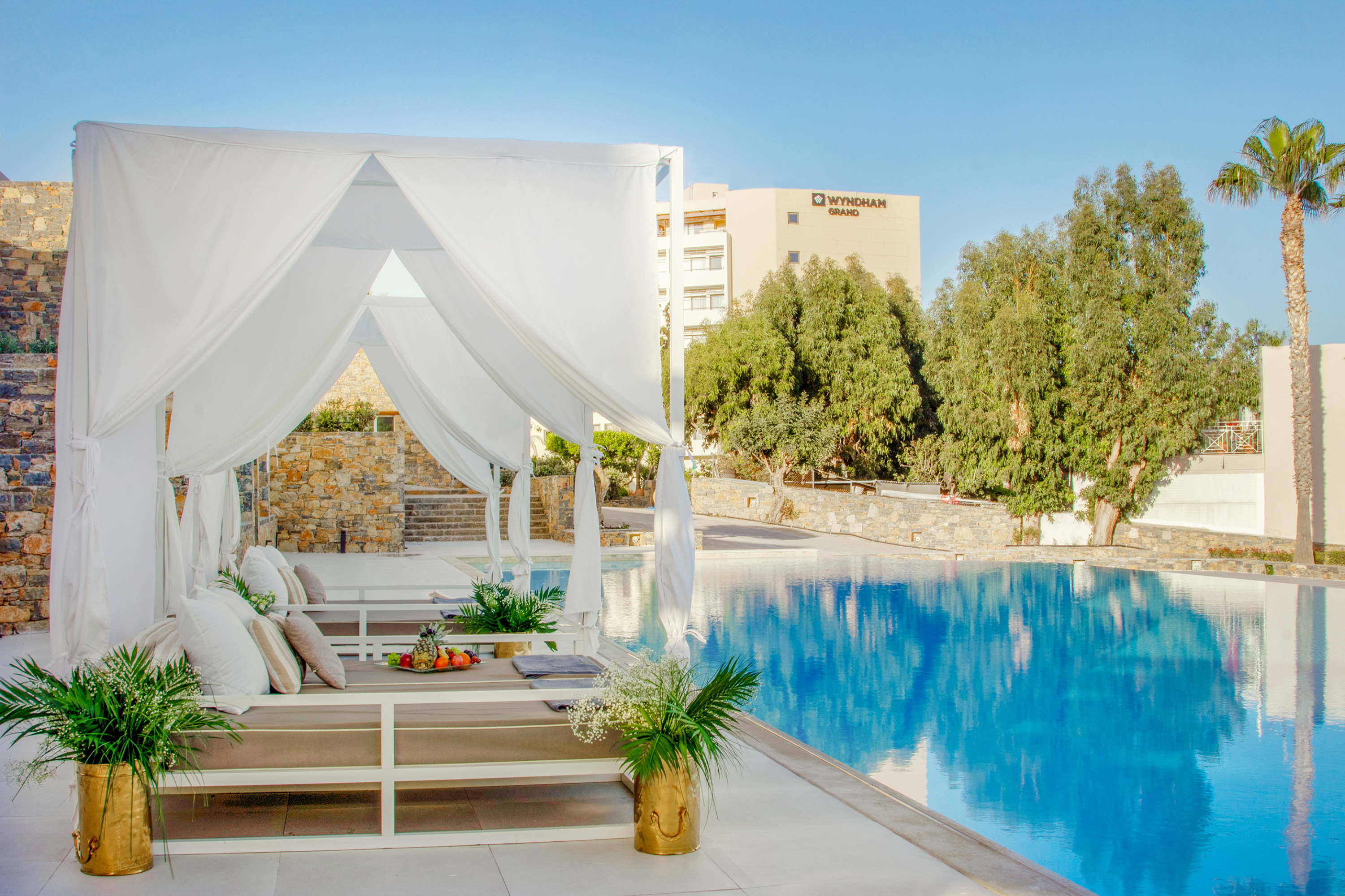 Pool bar at the Wyndham Grand Crete Mirabello Bay in Agios Nikolaos, Other than US/Canada