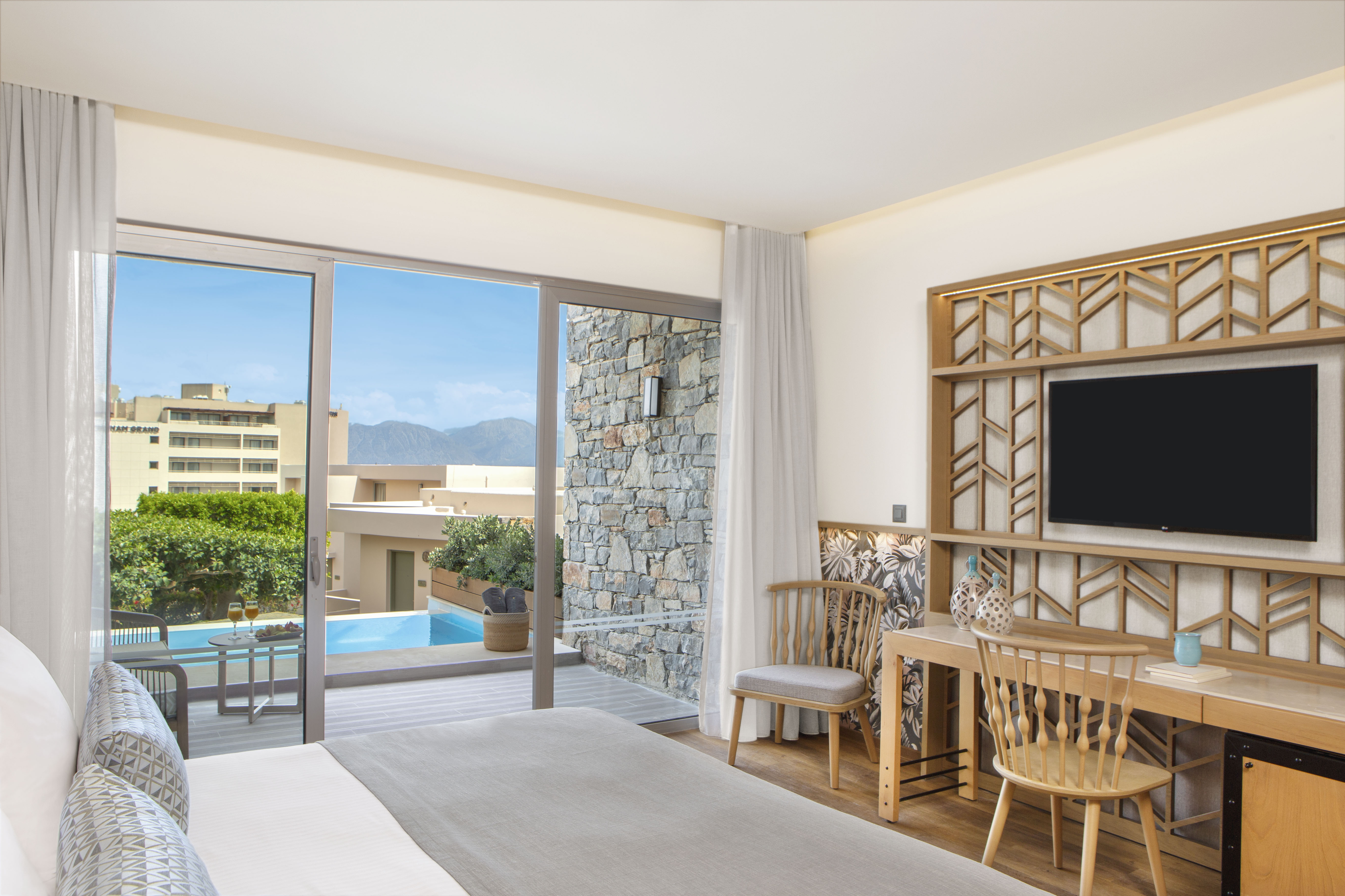 Guest room at the Wyndham Grand Crete Mirabello Bay in Agios Nikolaos, Other than US/Canada