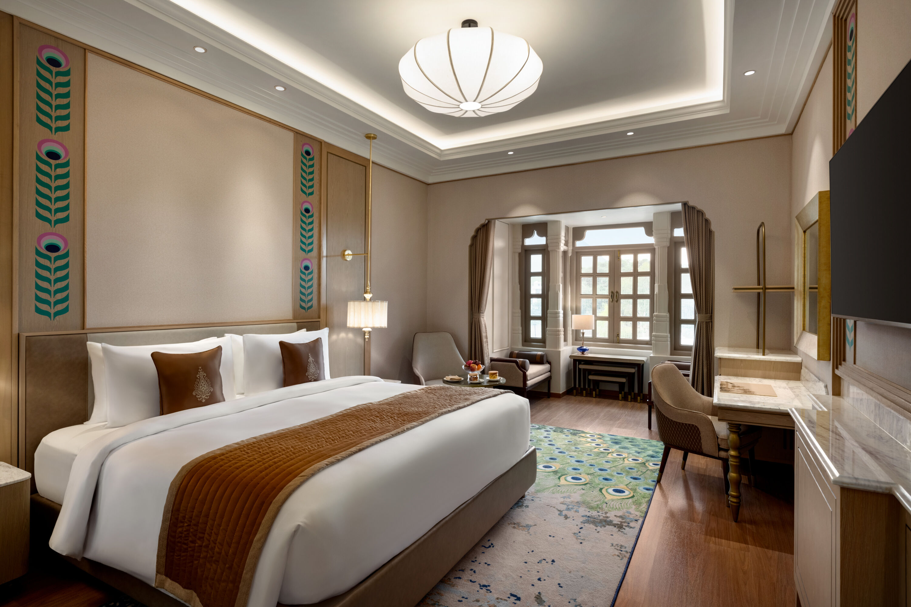 Guest room at the Wyndham Grand Udaipur Palace in Udaipur, Other than US/Canada