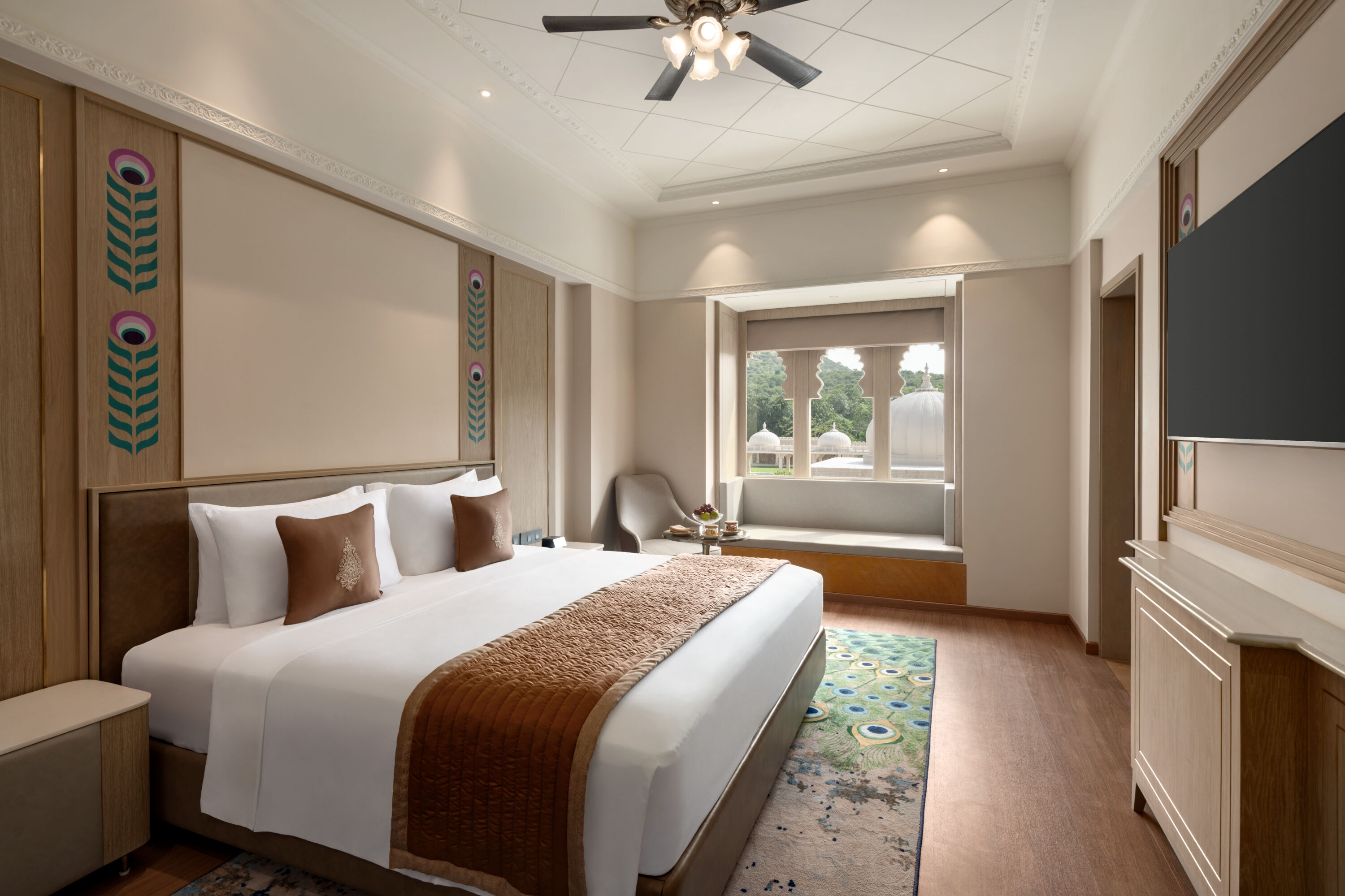 Guest room at the Wyndham Grand Udaipur Palace in Udaipur, Other than US/Canada
