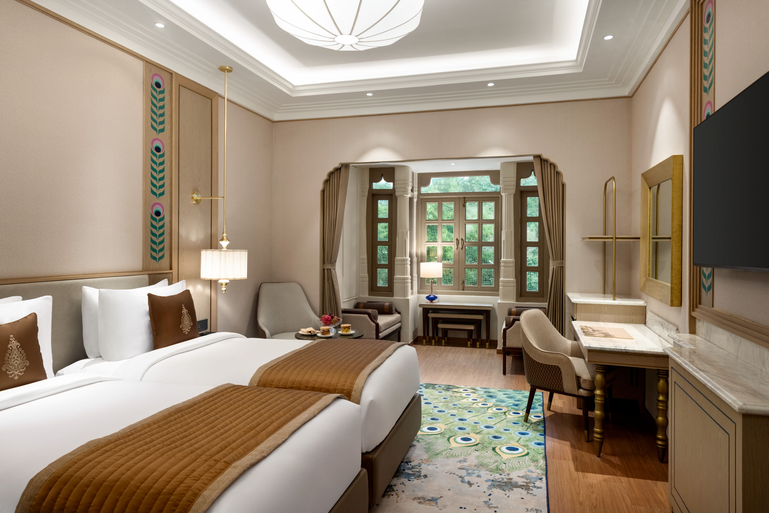 Guest room at the Wyndham Grand Udaipur Palace in Udaipur, Other than US/Canada