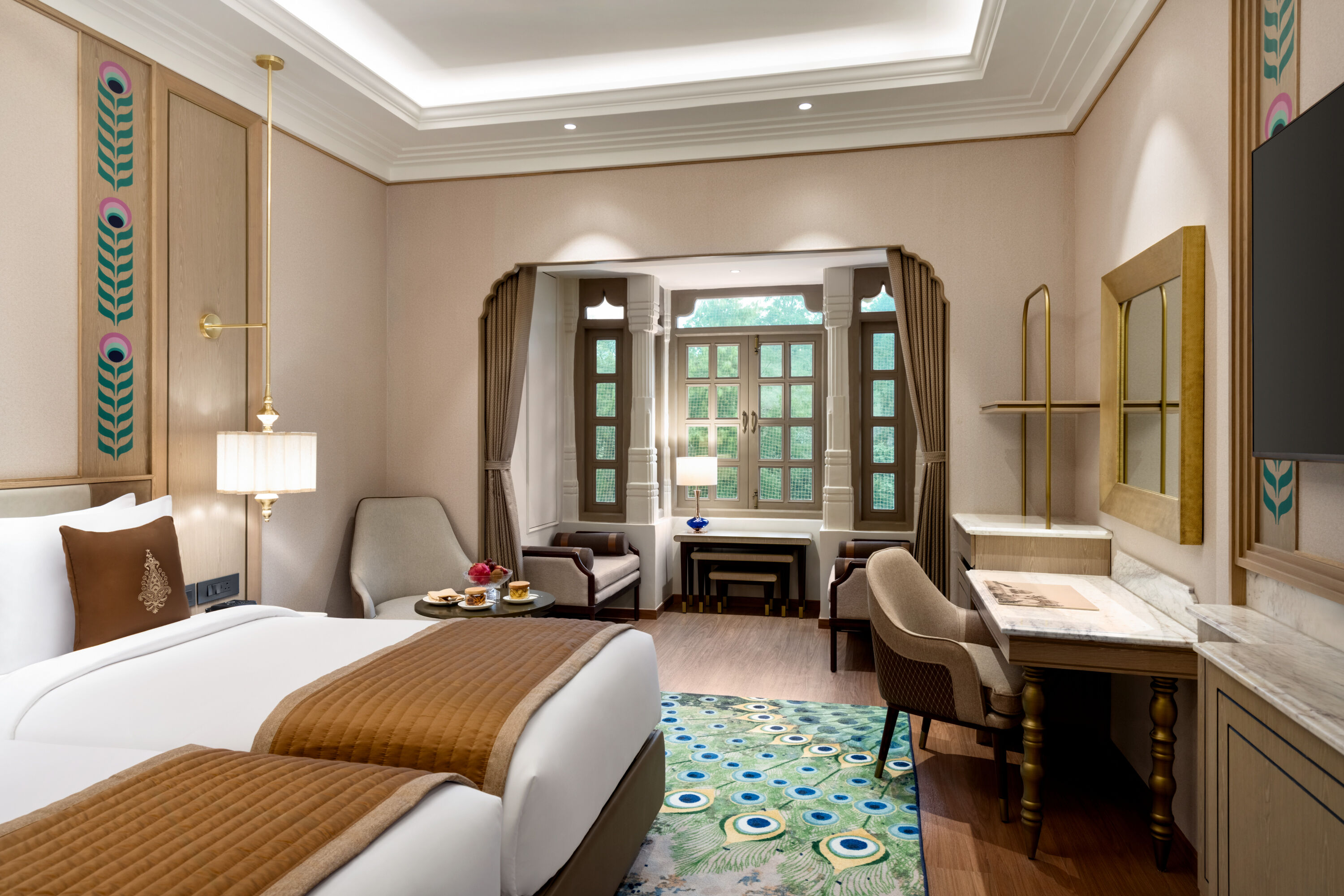 Guest room at the Wyndham Grand Udaipur Palace in Udaipur, Other than US/Canada