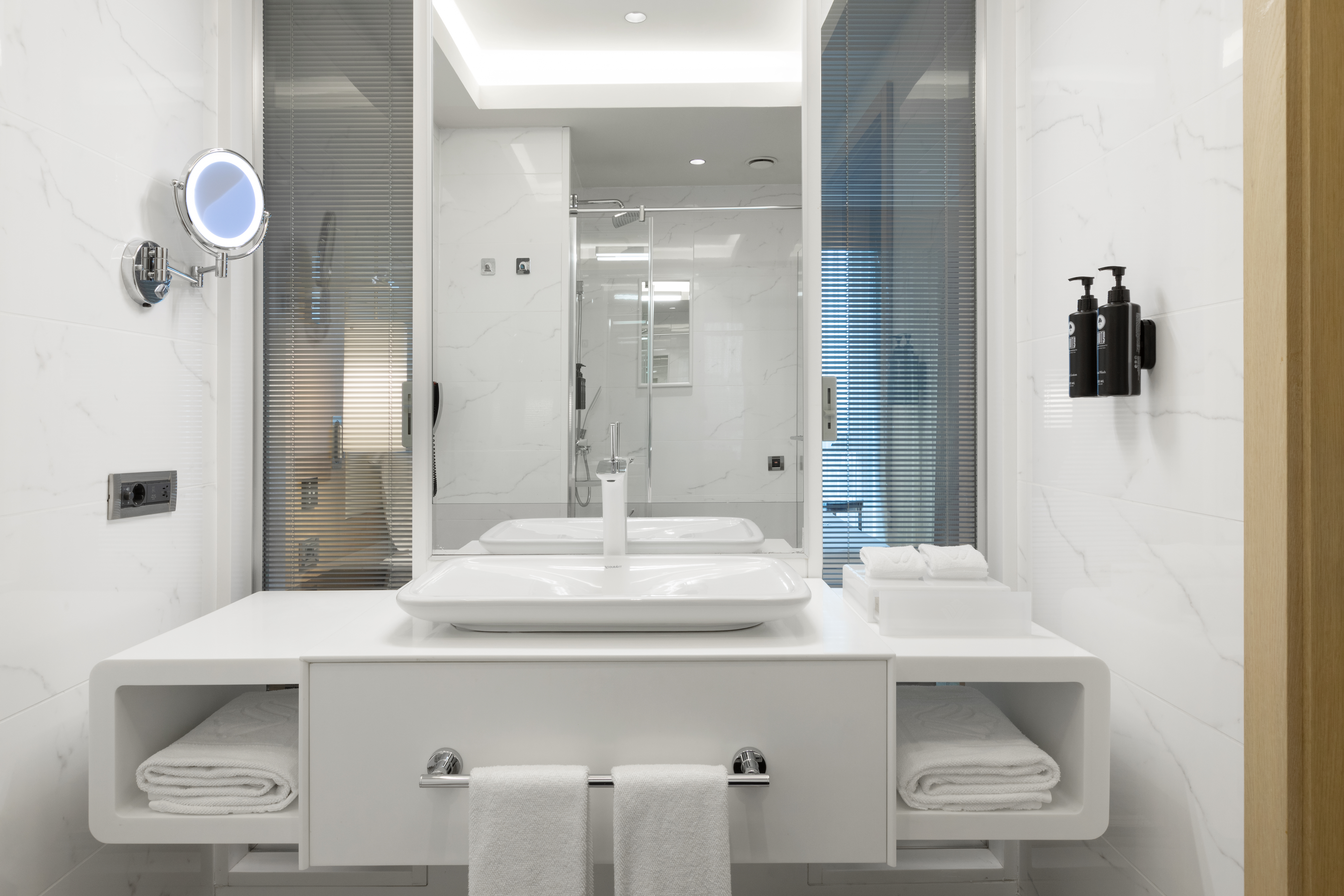 Guest room bath at the Wyndham Grand Istanbul Levent Hotel & Conference Center in Istanbul, Other than US/Canada