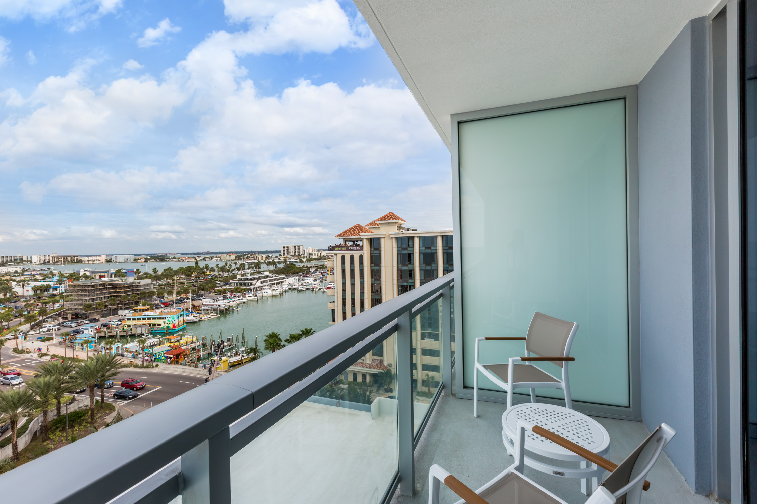 Guest room at the Wyndham Grand Clearwater Beach in Clearwater, Florida