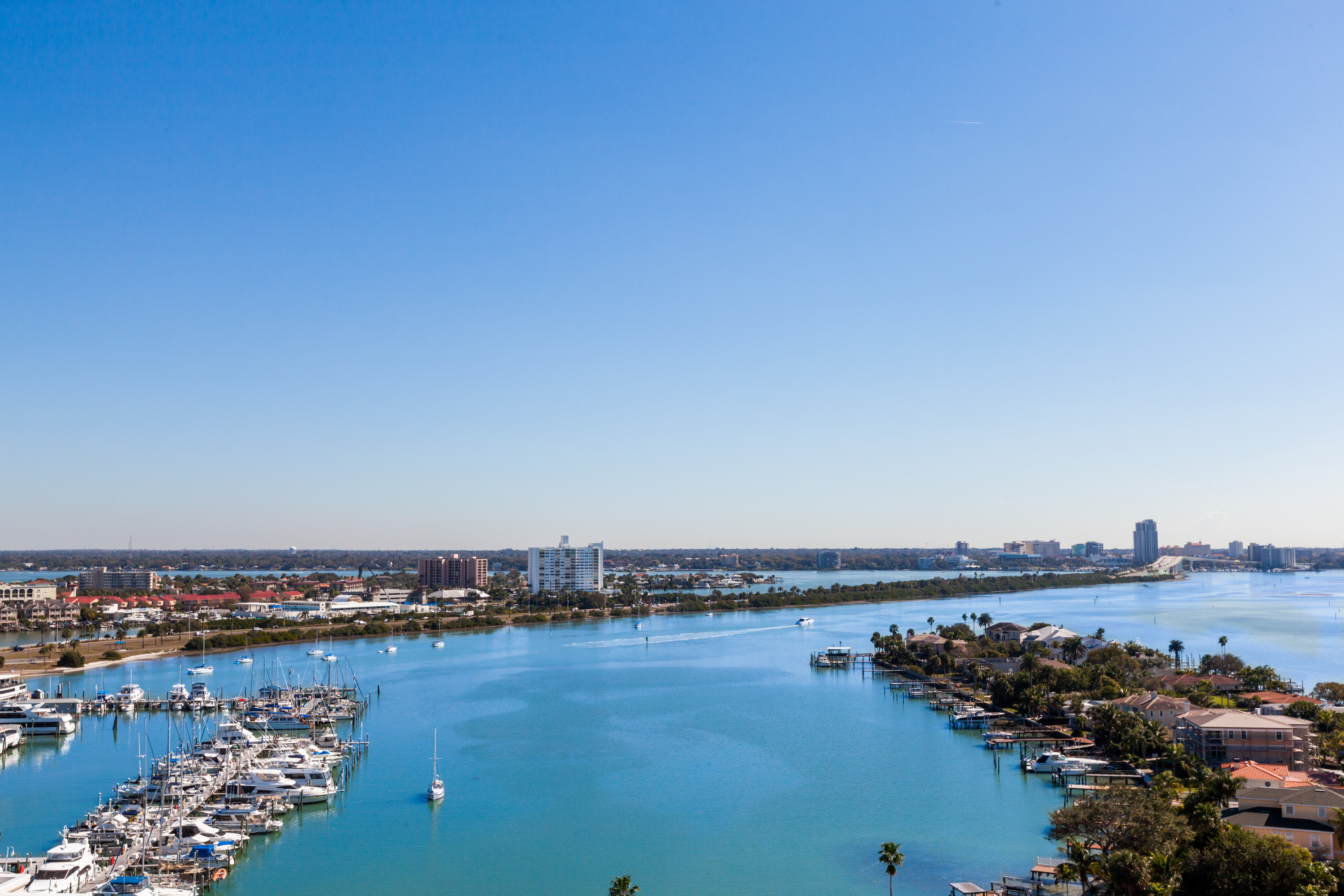 Guest room at the Wyndham Grand Clearwater Beach in Clearwater, Florida