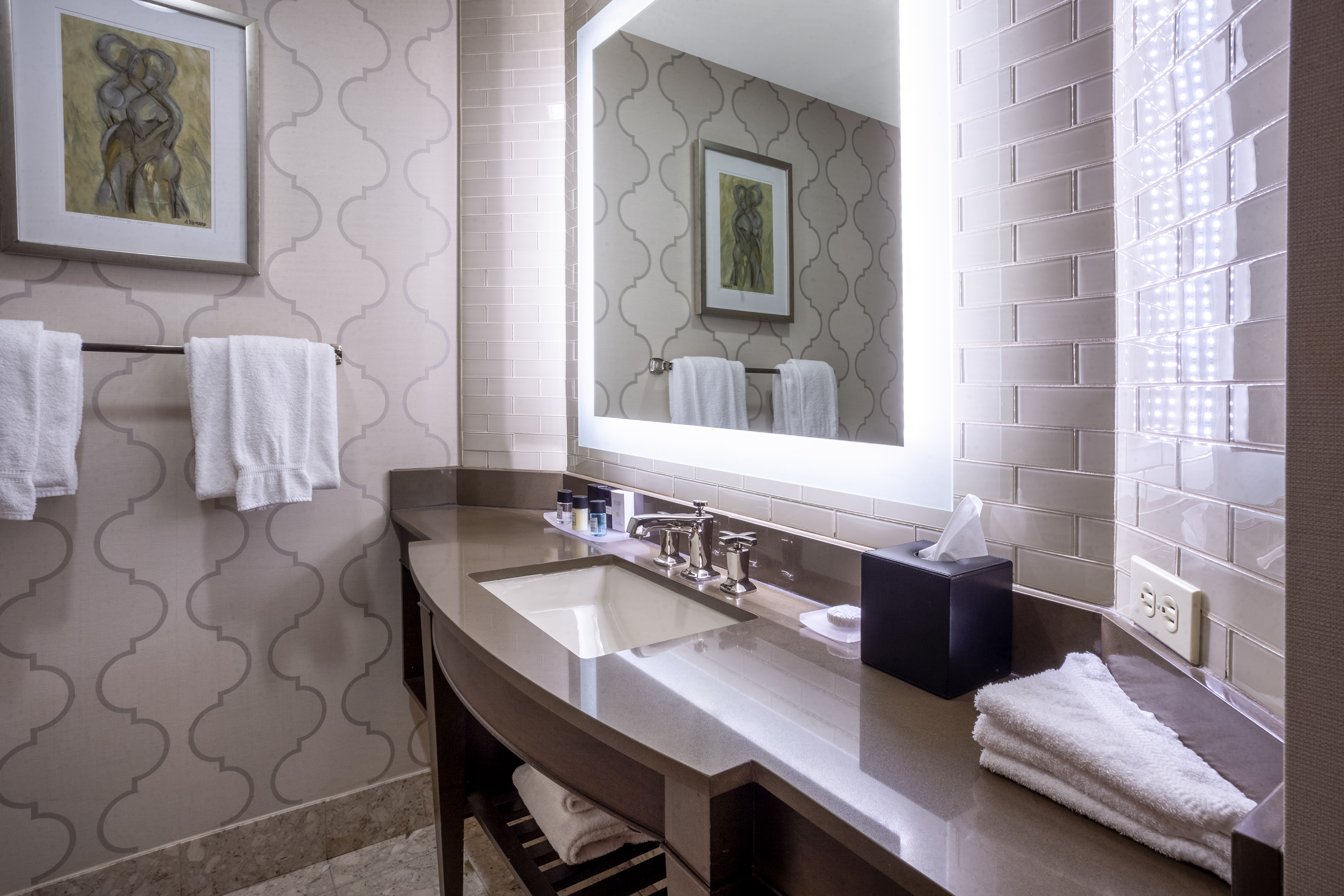 Guest room bath at the Grandover Resort & Spa, a Wyndham Grand Hotel in Greensboro, North Carolina