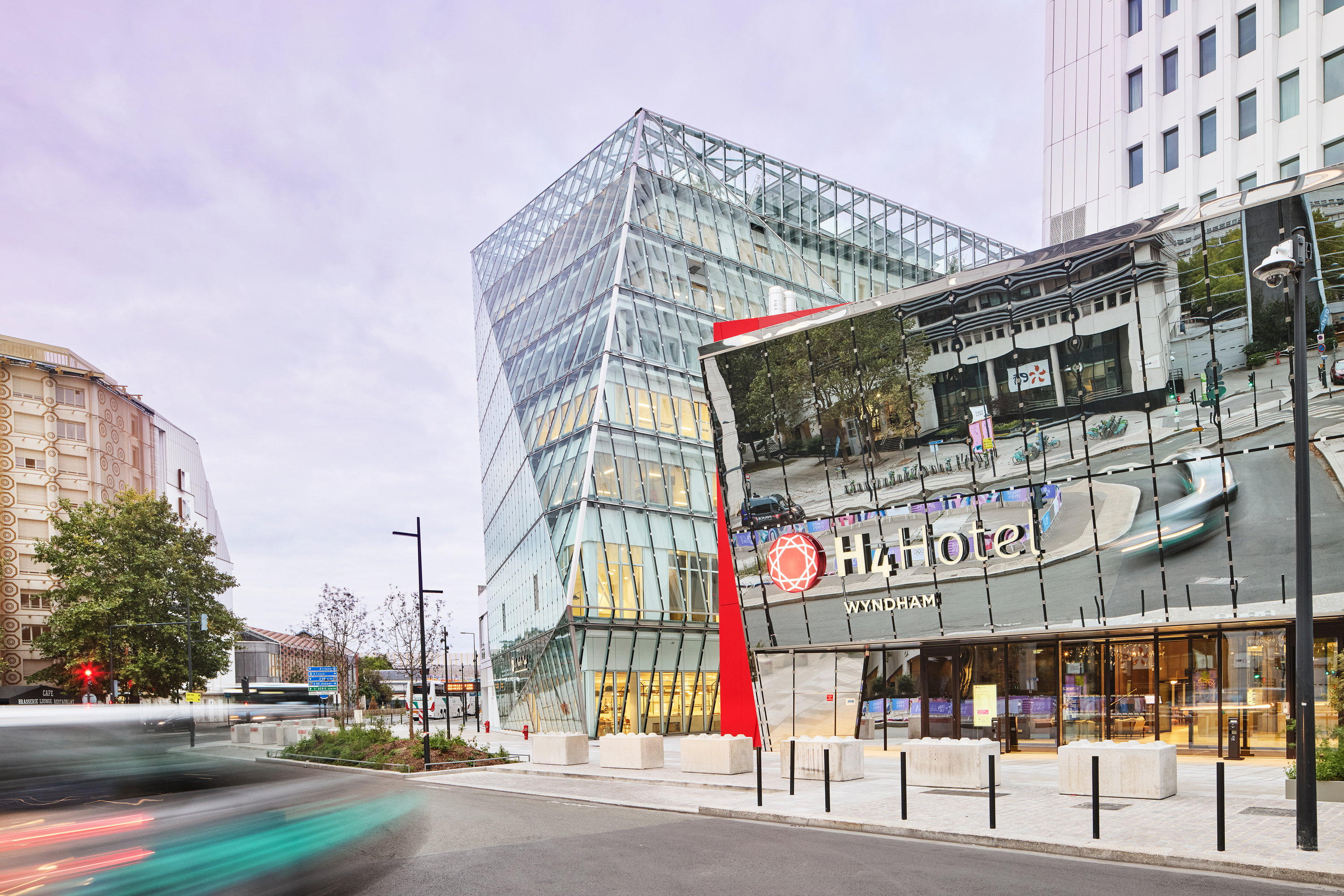 Exterior of H4 Wyndham Paris Pleyel hotel in Saint-Denis, Other than US/Canada
