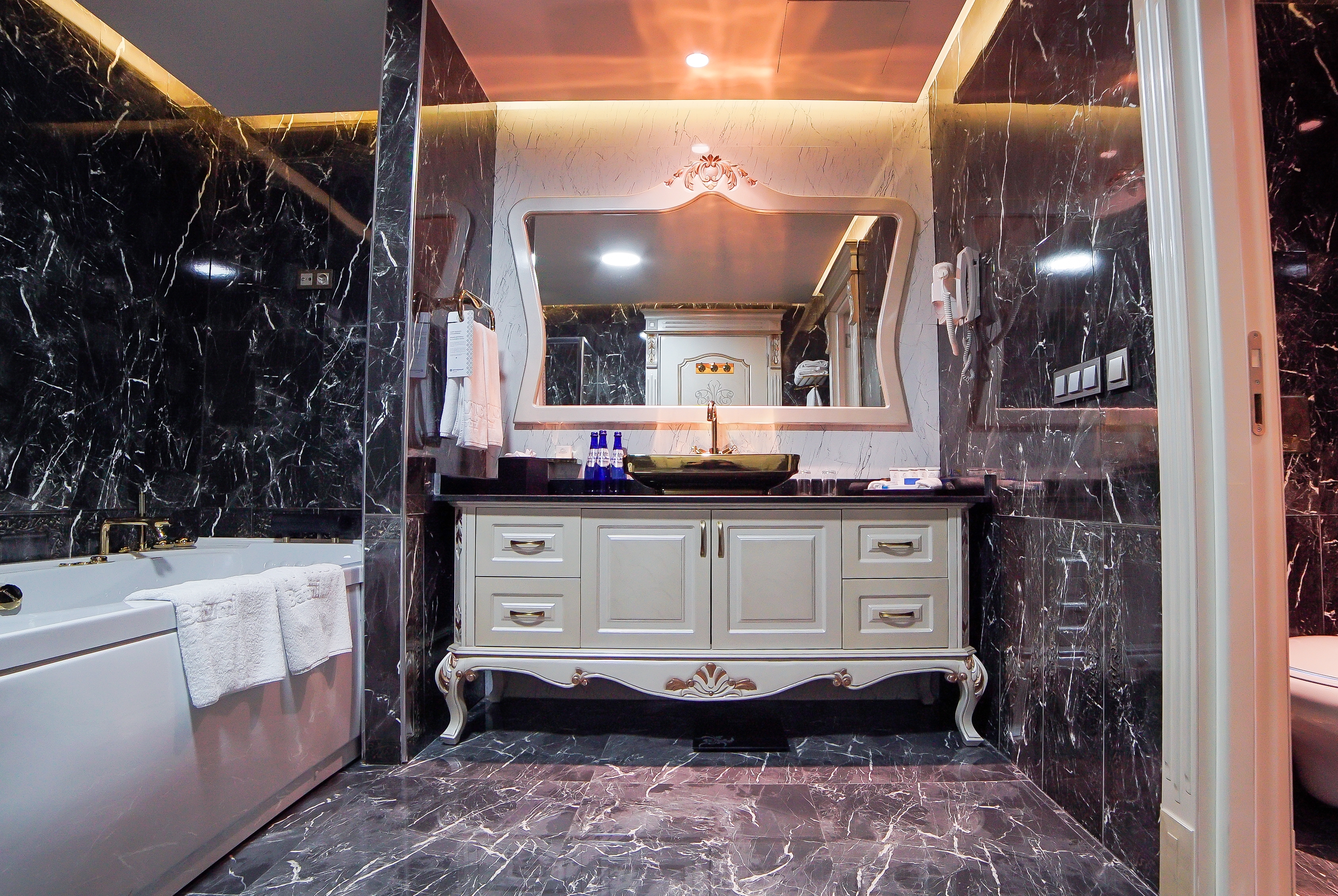 Guest room bath at the Wyndham Batumi in Batumi, Other than US/Canada