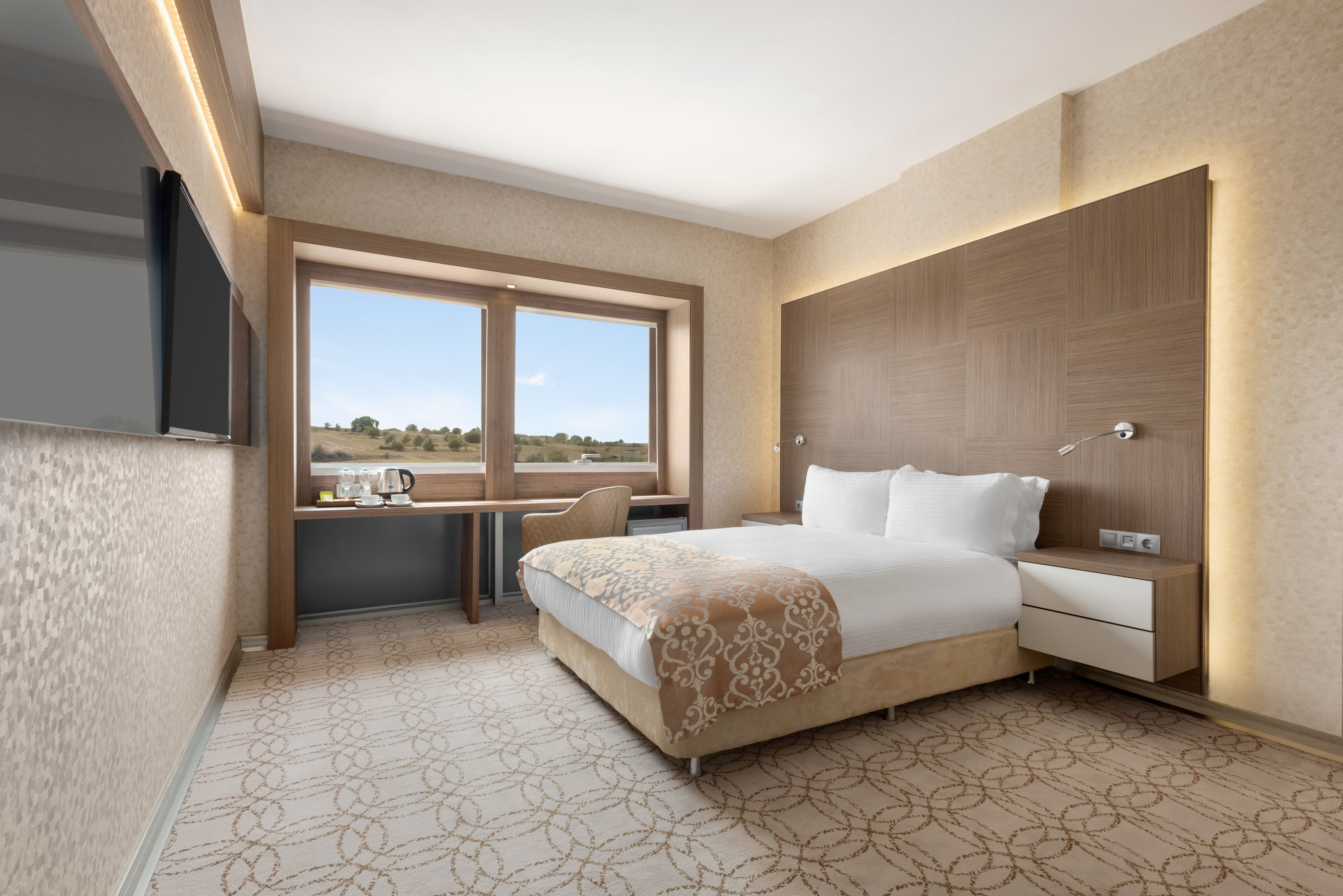 Queen bed guest room at the Wyndham Cerkezkoy in Tekirdag, Other than US/Canada
