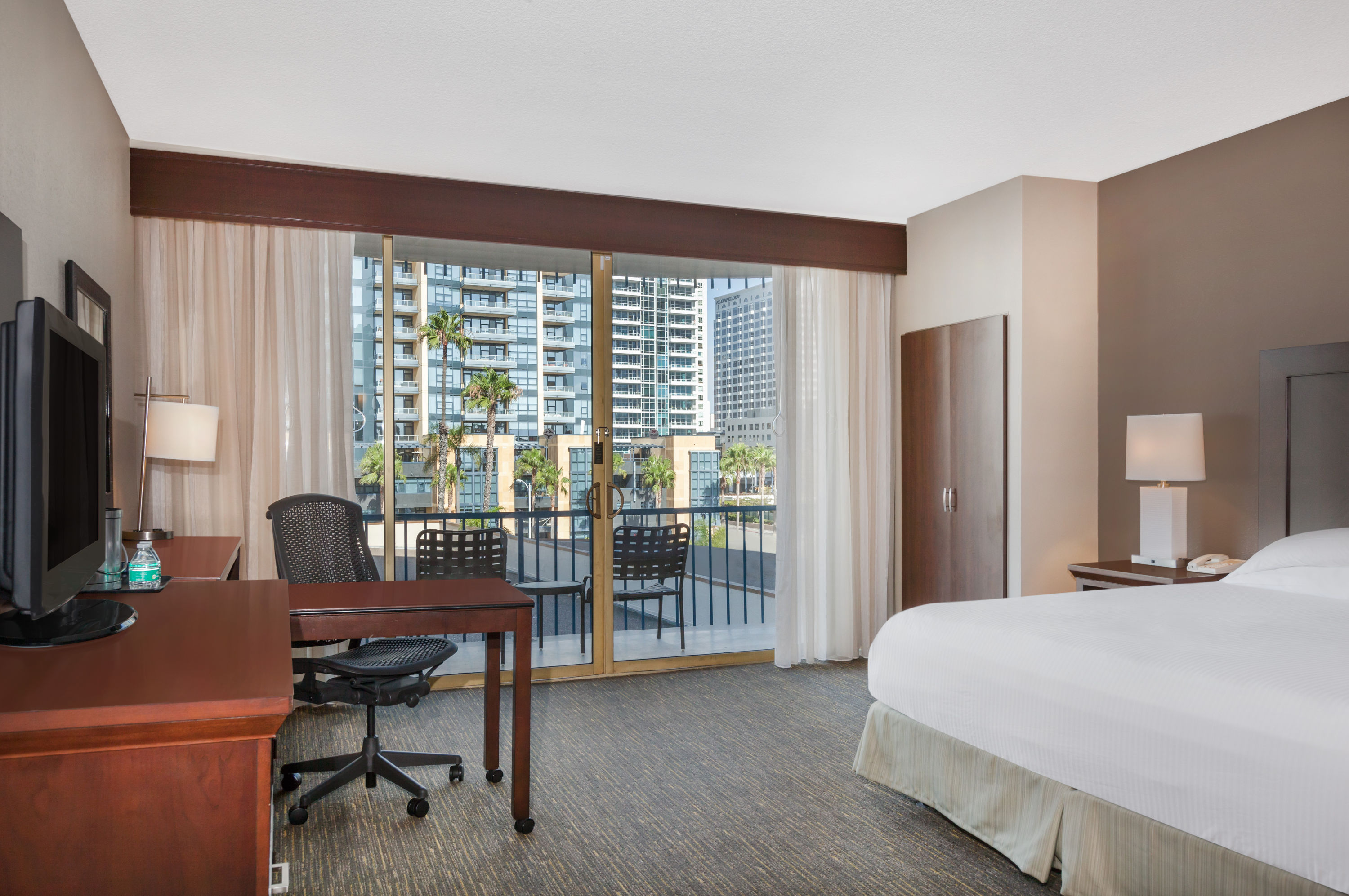 Guest room at the Wyndham San Diego Bayside in San Diego, California