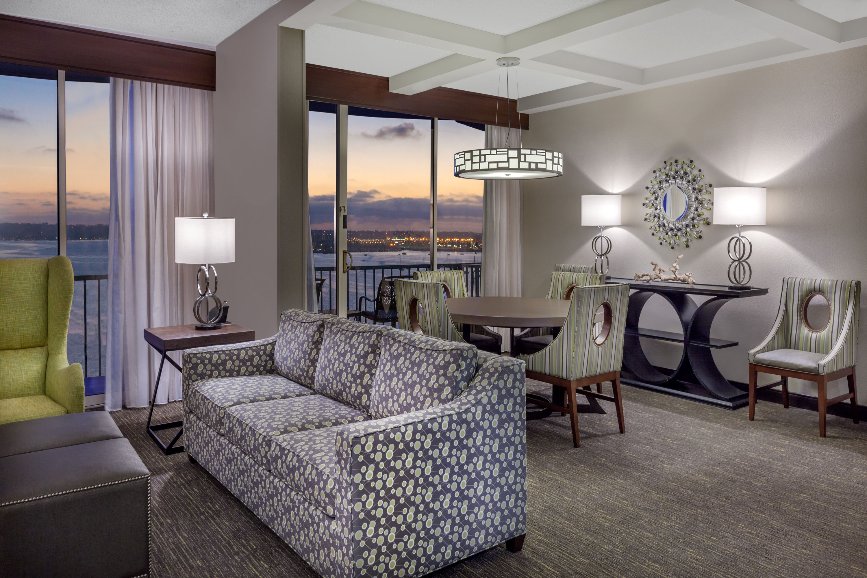 Wyndham San Diego Bayside suite living room in San Diego, California