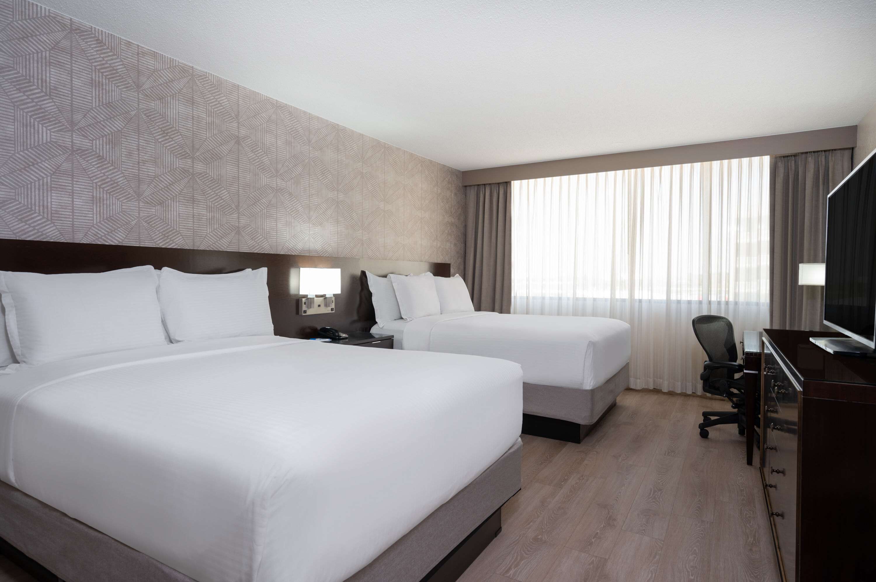 Guest room at the Wyndham Indianapolis Airport in Indianapolis, Indiana