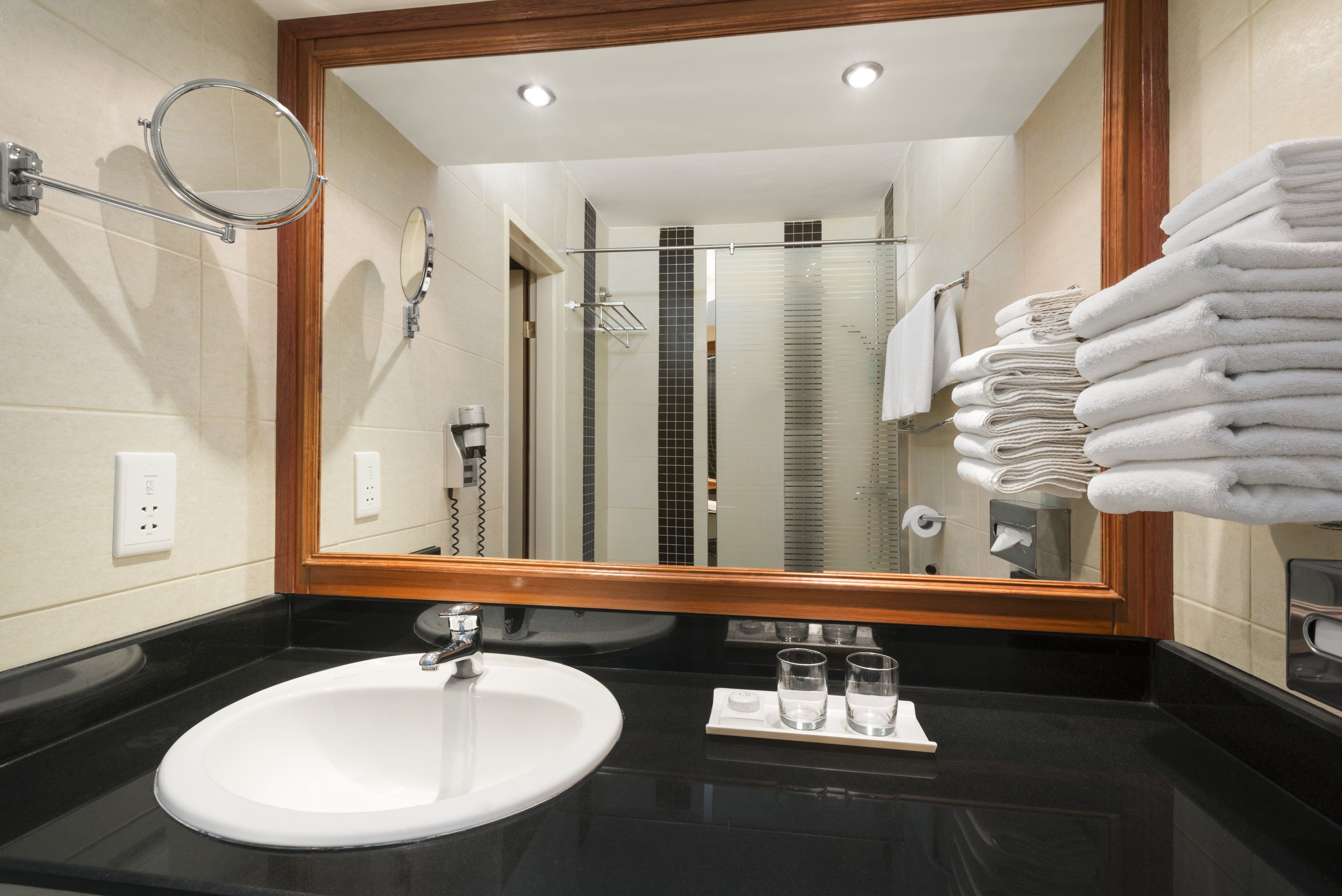 Guest room bath at the Ramada by Wyndham Bahrain in Manama, Other than US/Canada