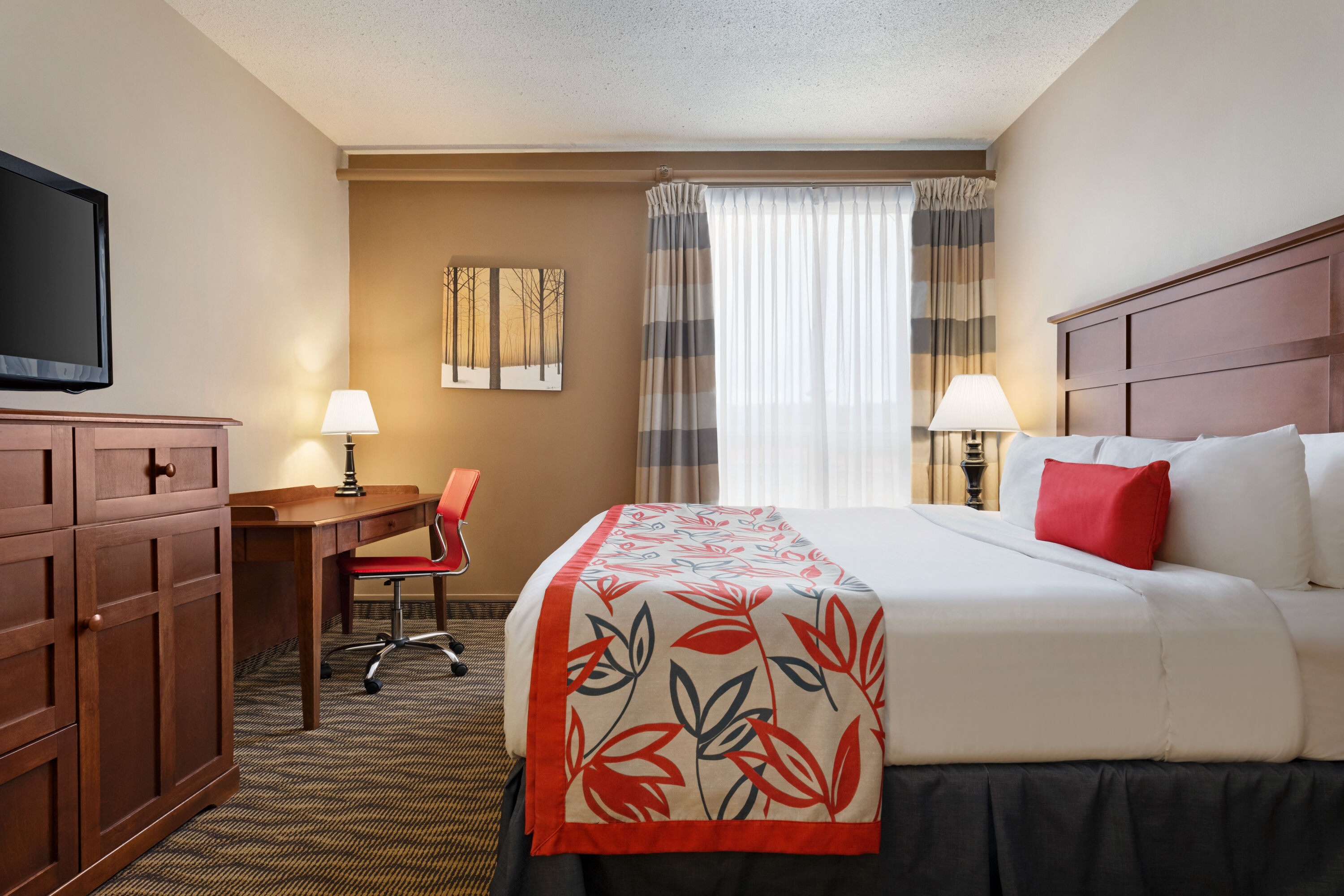 Guest room at the Ramada by Wyndham Fredericton in Fredericton, New Brunswick