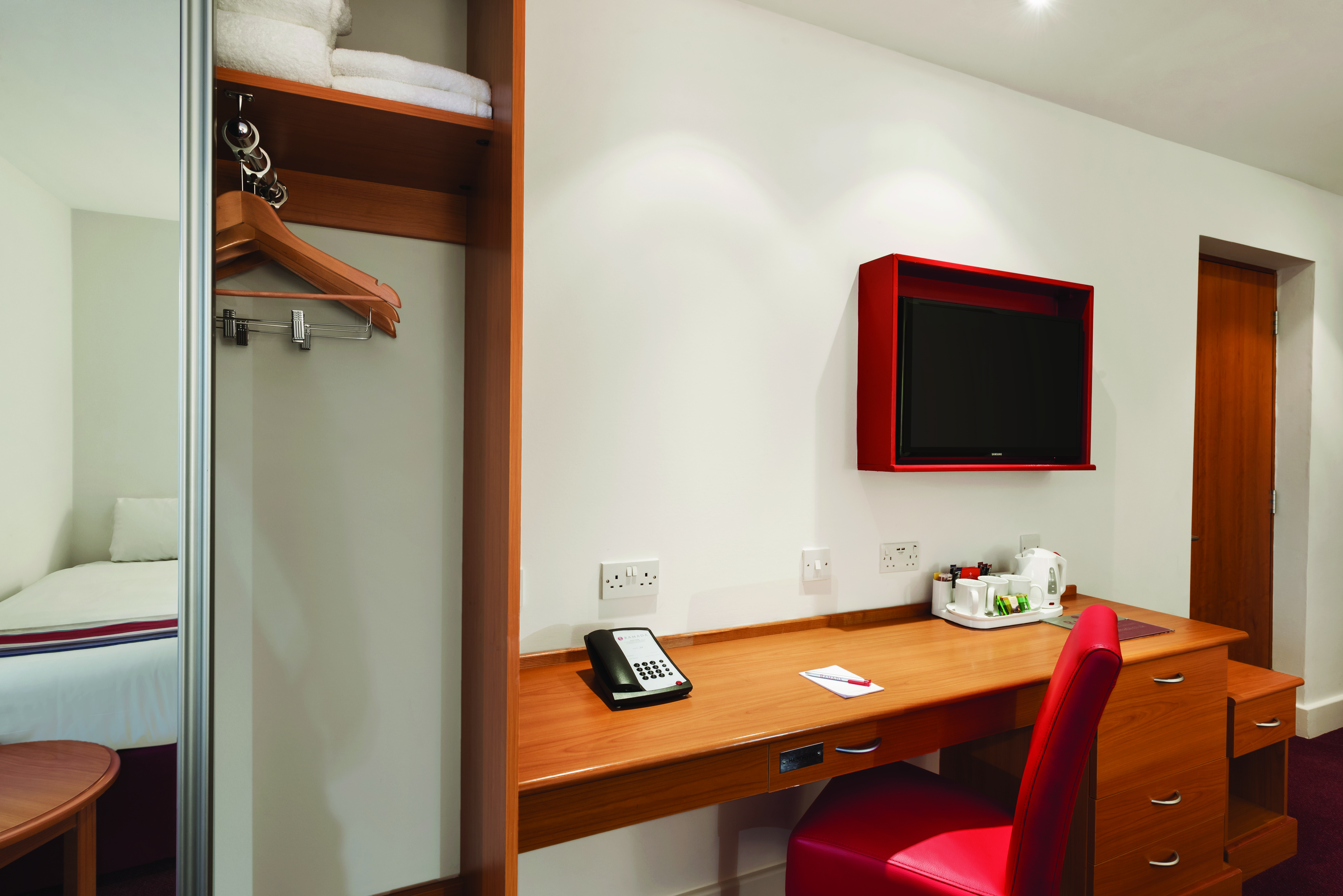 Guest room at the Ramada by Wyndham Cambridge in Cambridge, Other than US/Canada