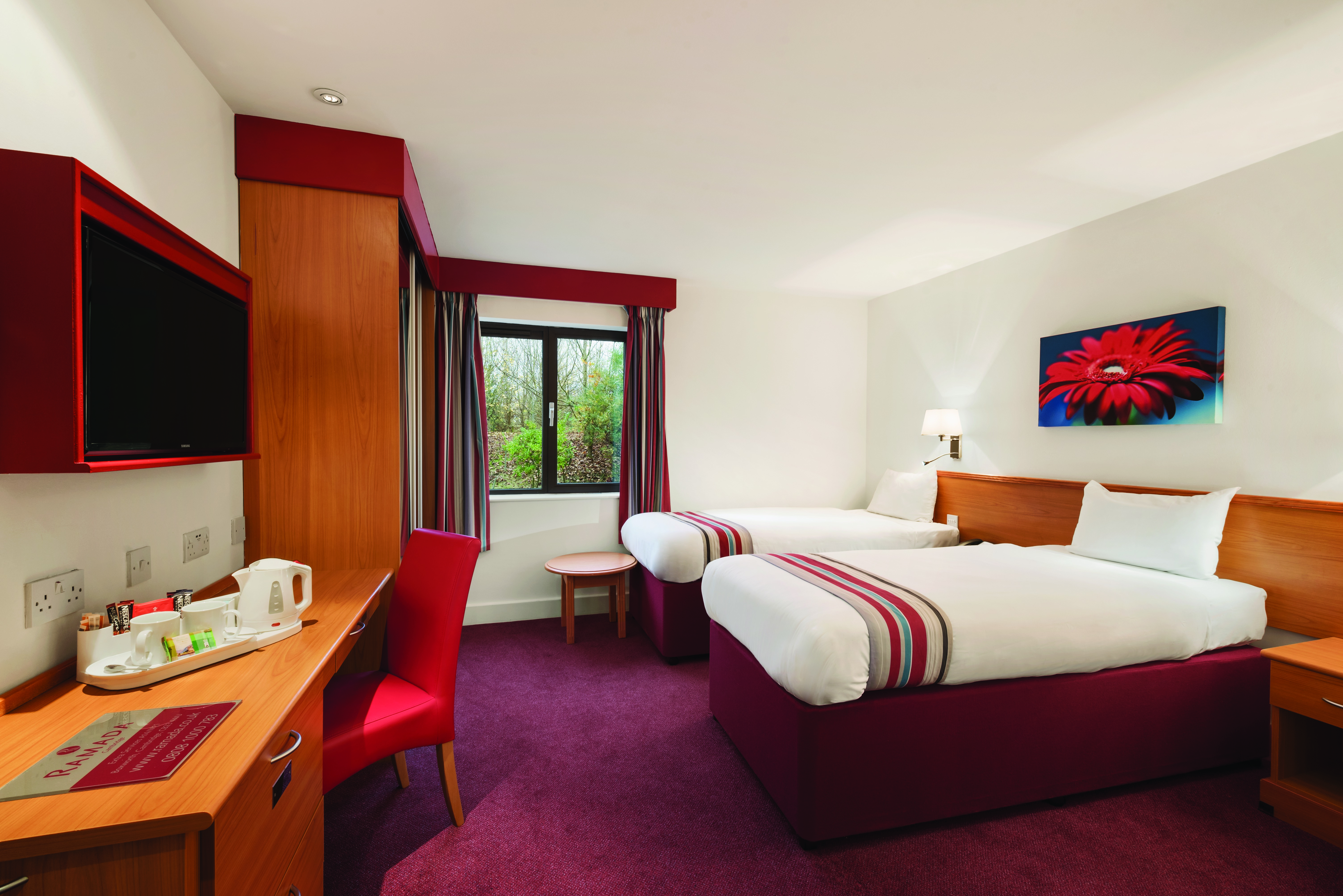 Guest room at the Ramada by Wyndham Cambridge in Cambridge, Other than US/Canada