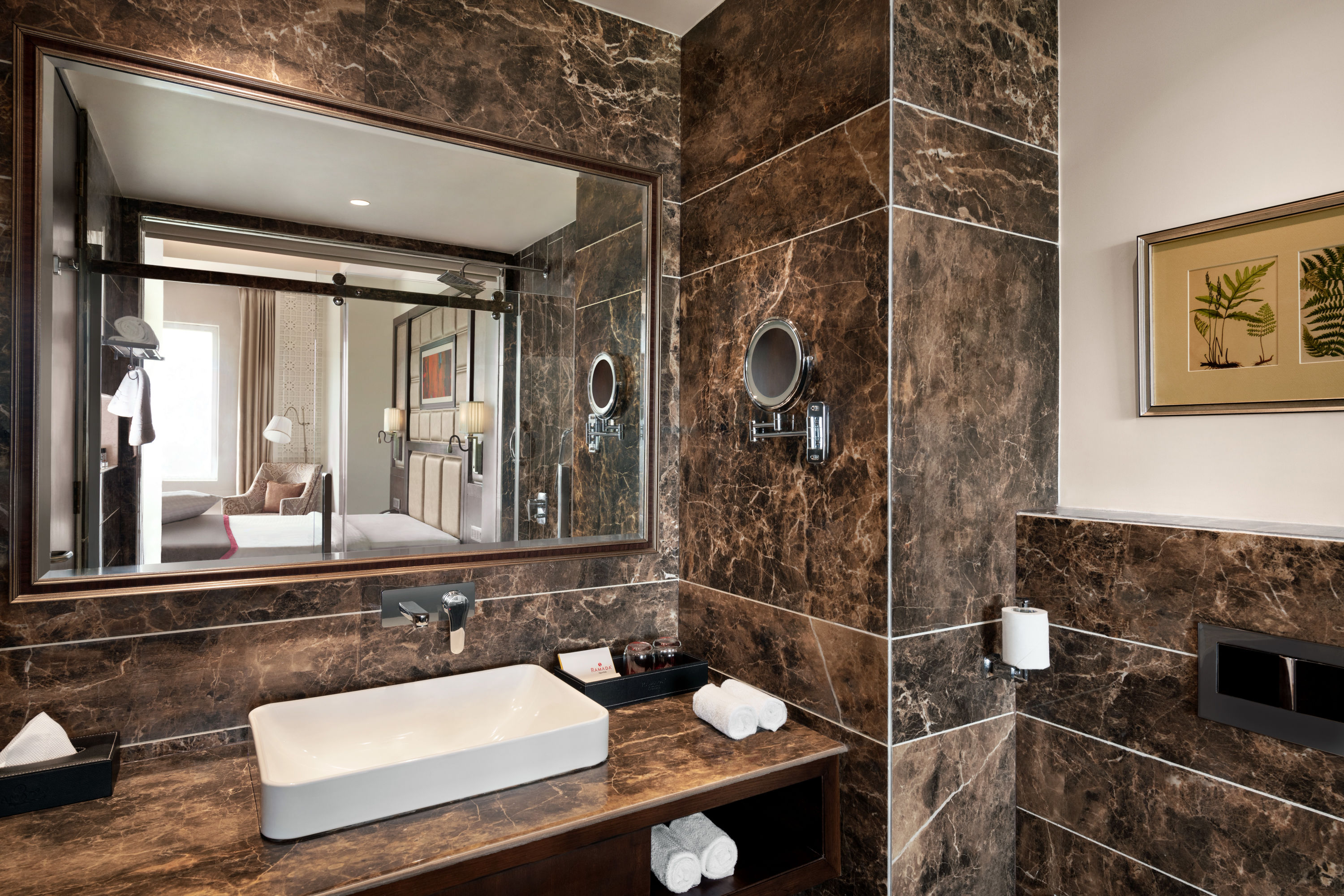 Guest room bath at the Ramada by Wyndham Kapurthala in Kapurthala, Other than US/Canada