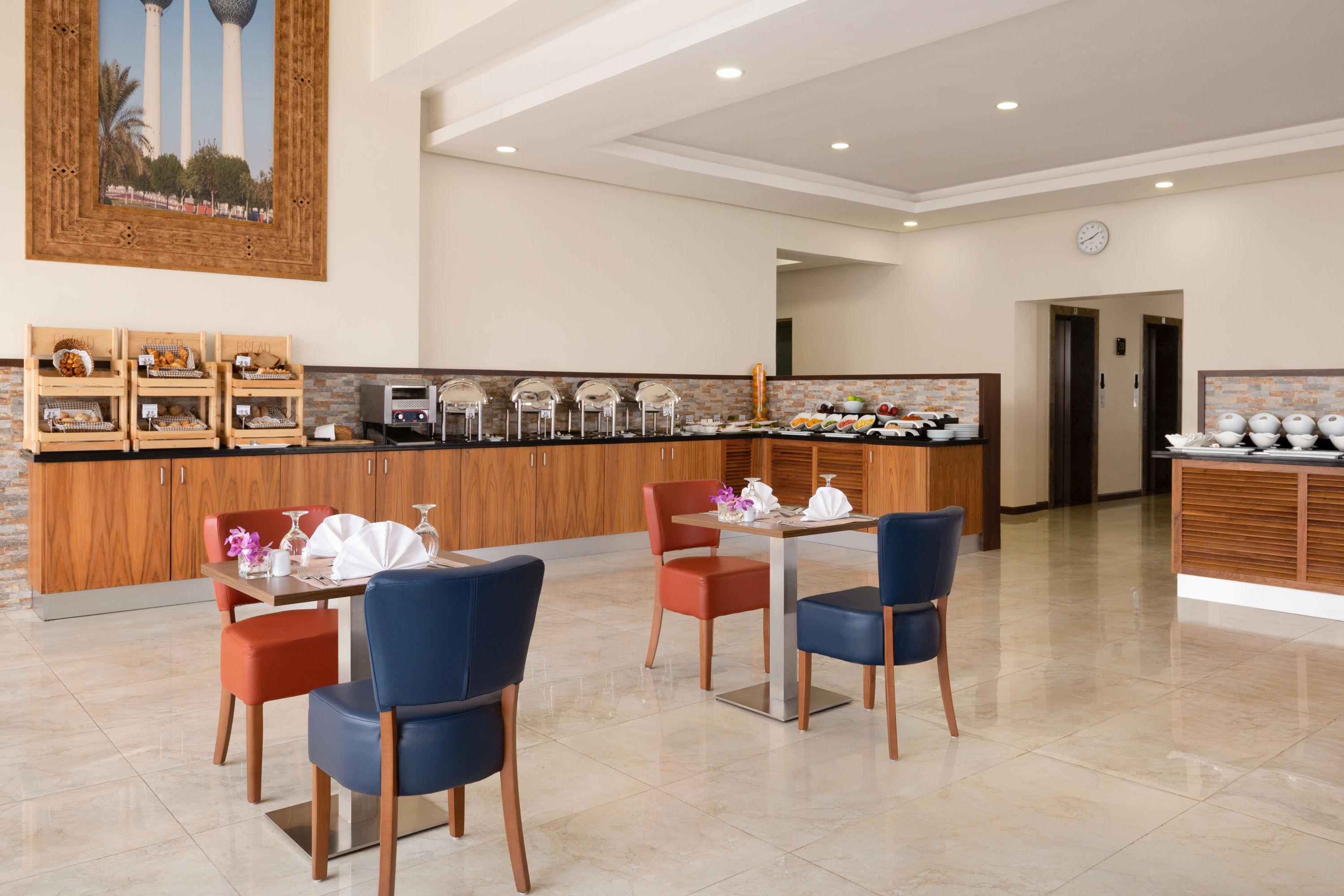 Ramada Encore by Wyndham Kuwait Downtown restaurant breakfast area with seating in Kuwait City, Other than US/Canada