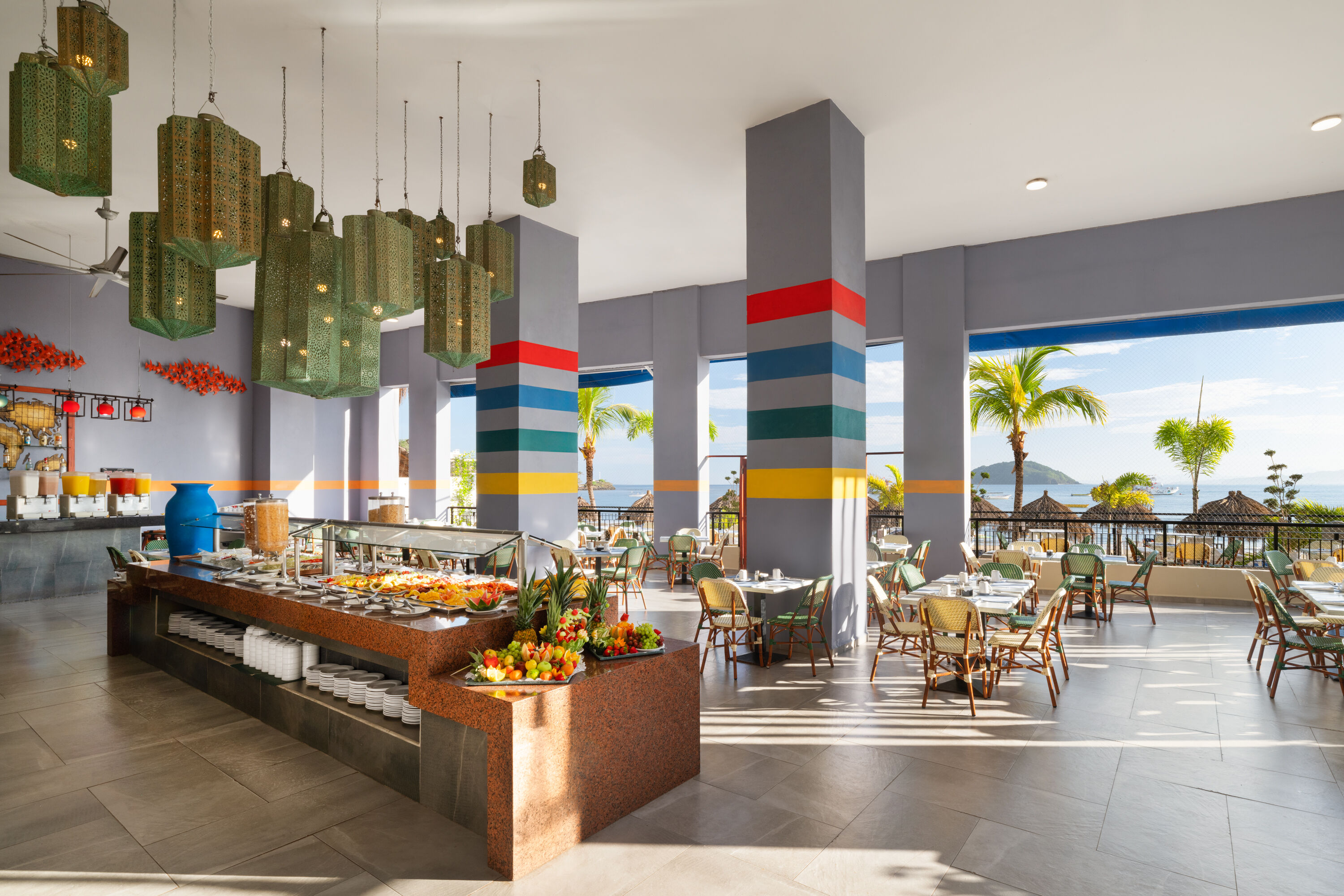 Decameron La Marina Guayabitos, Ramada All Inclusive Resort restaurant buffet in Rincon de Guayabitos, Other than US/Canada