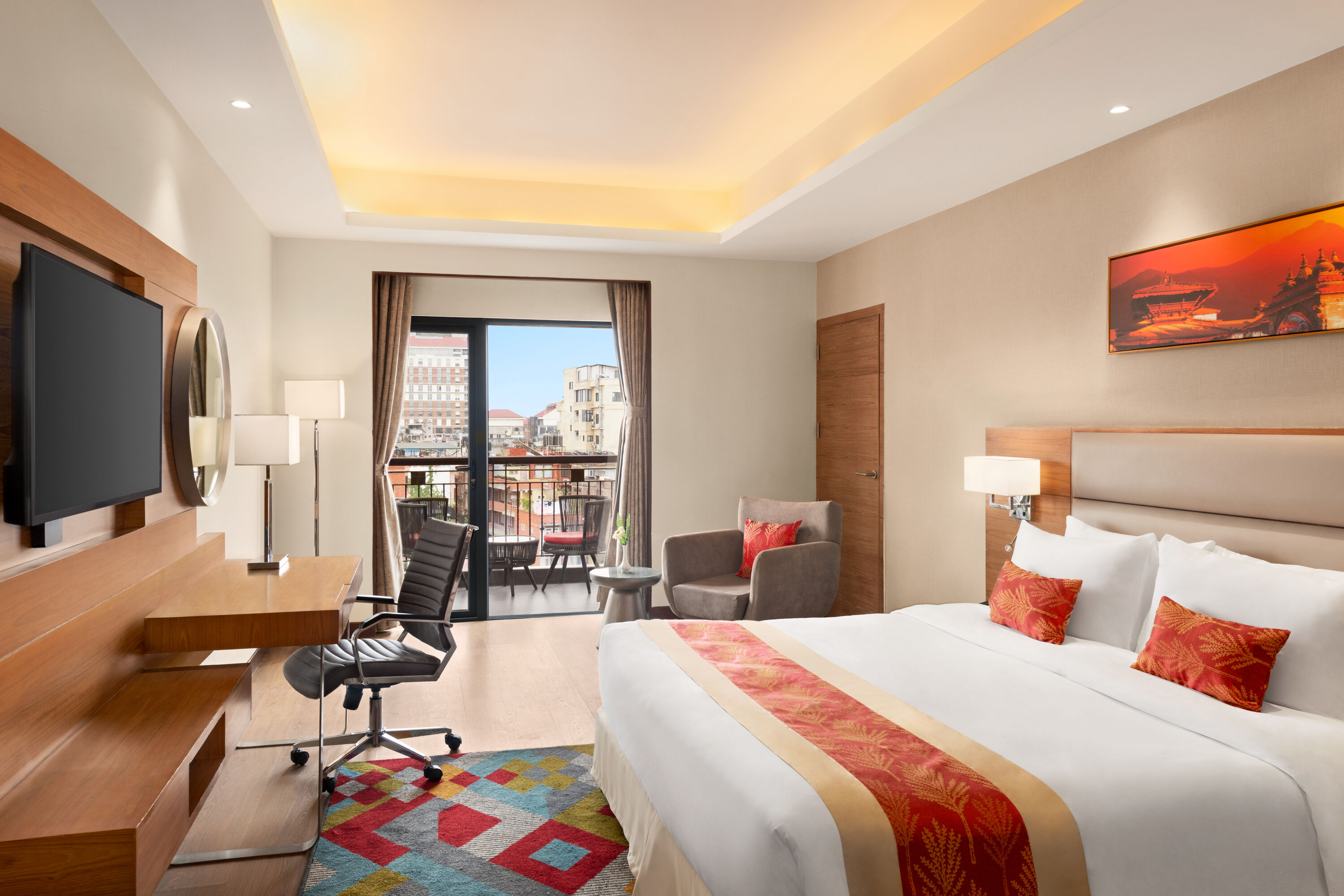 Guest room at the Ramada Encore by Wyndham Kathmandu Thamel in Kathmandu, Other than US/Canada