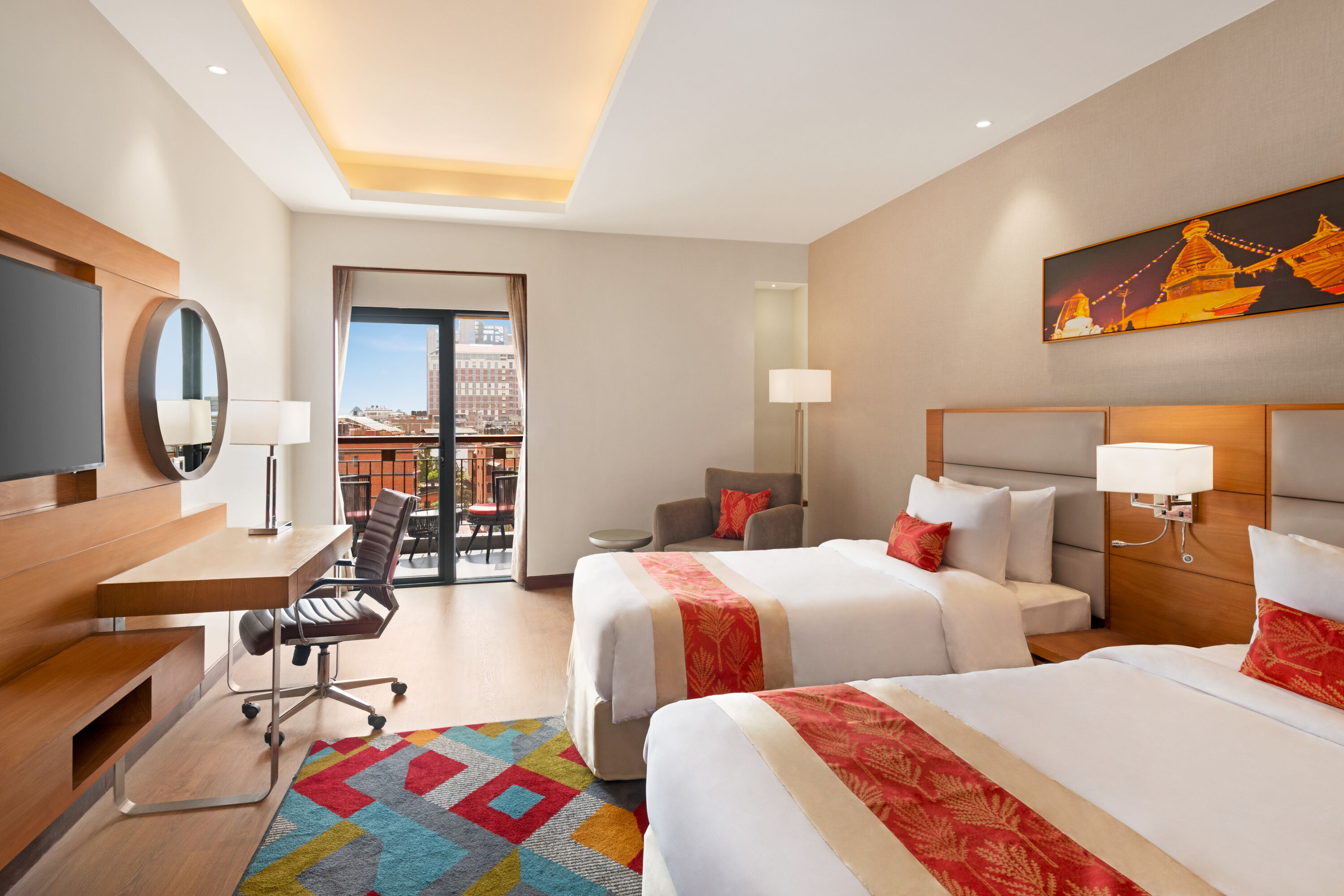 Guest room at the Ramada Encore by Wyndham Kathmandu Thamel in Kathmandu, Other than US/Canada