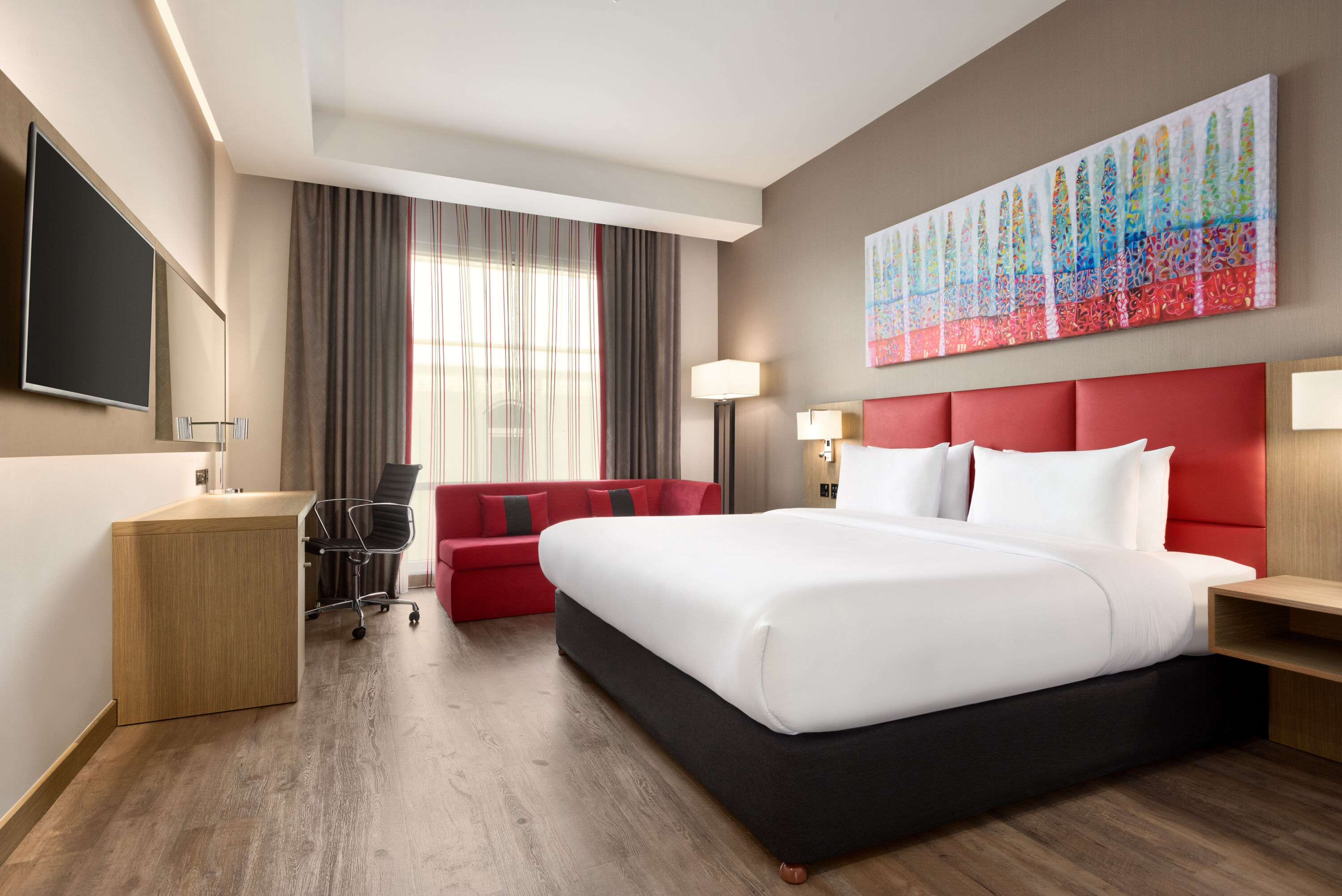 Guest room at the Ramada Encore by Wyndham Muscat Al-Ghubra in Muscat, Other than US/Canada
