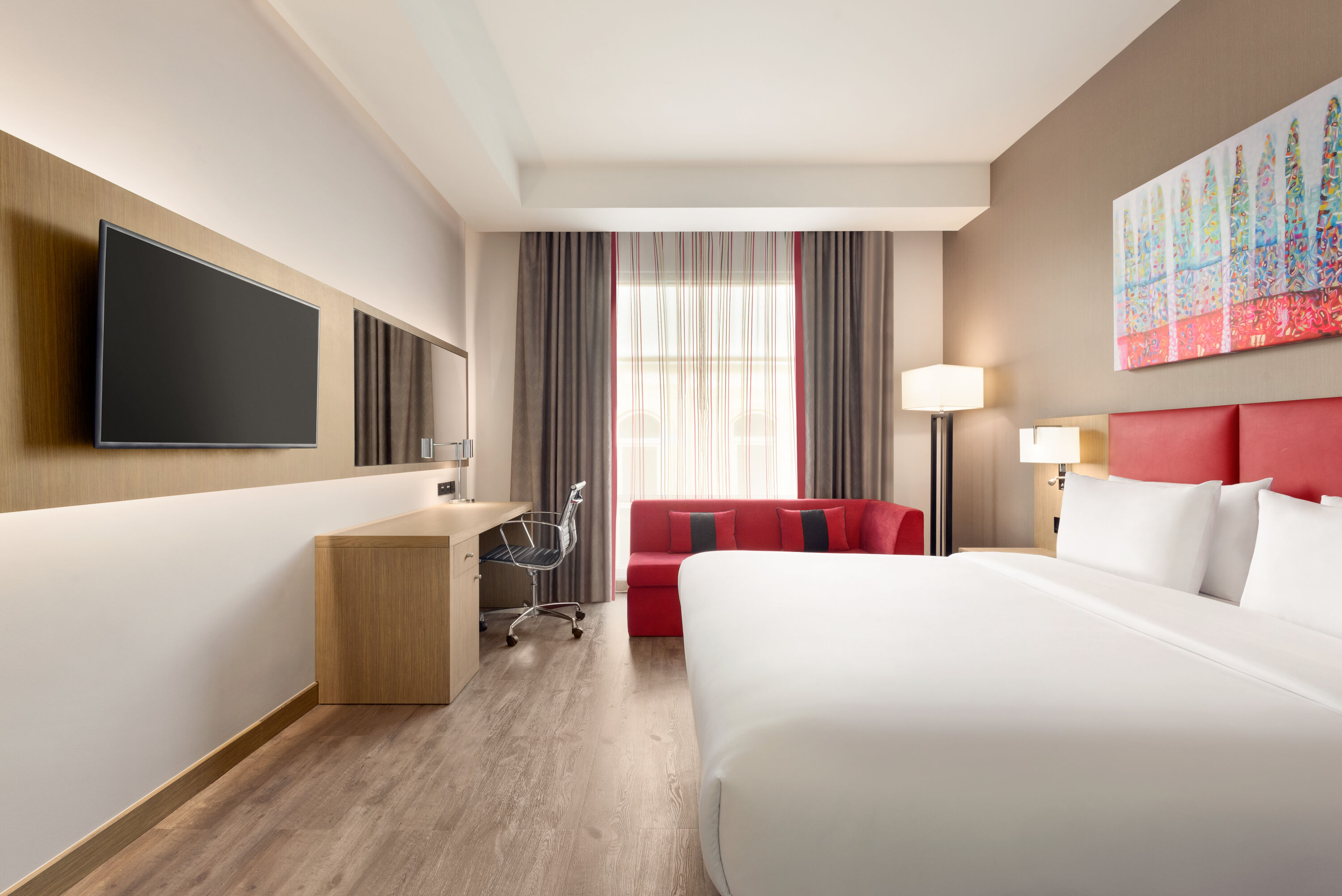 Guest room at the Ramada Encore by Wyndham Muscat Al-Ghubra in Muscat, Other than US/Canada