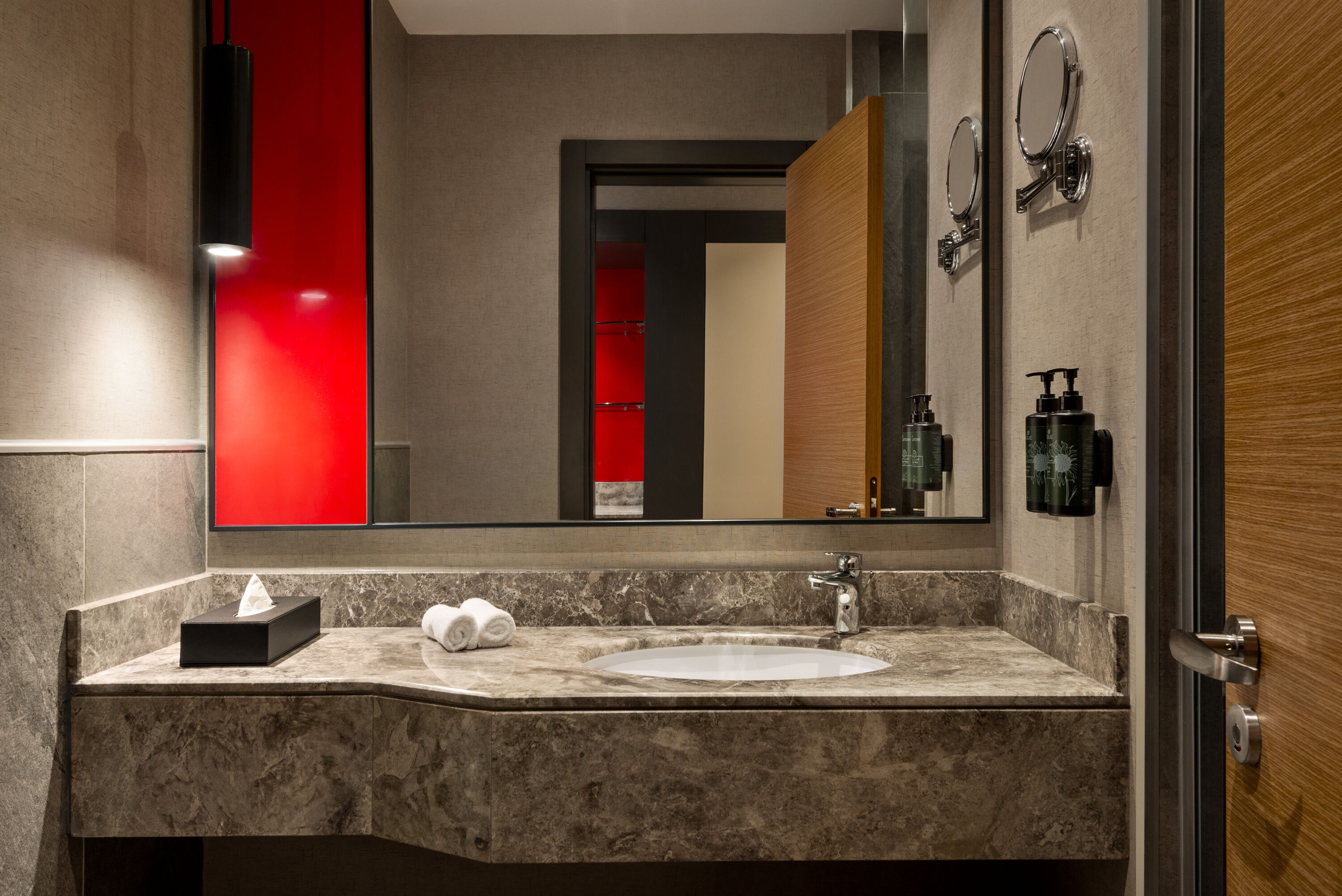 Guest room bath at the Ramada Encore by Wyndham Al Khobar Corniche in Khobar, Other than US/Canada
