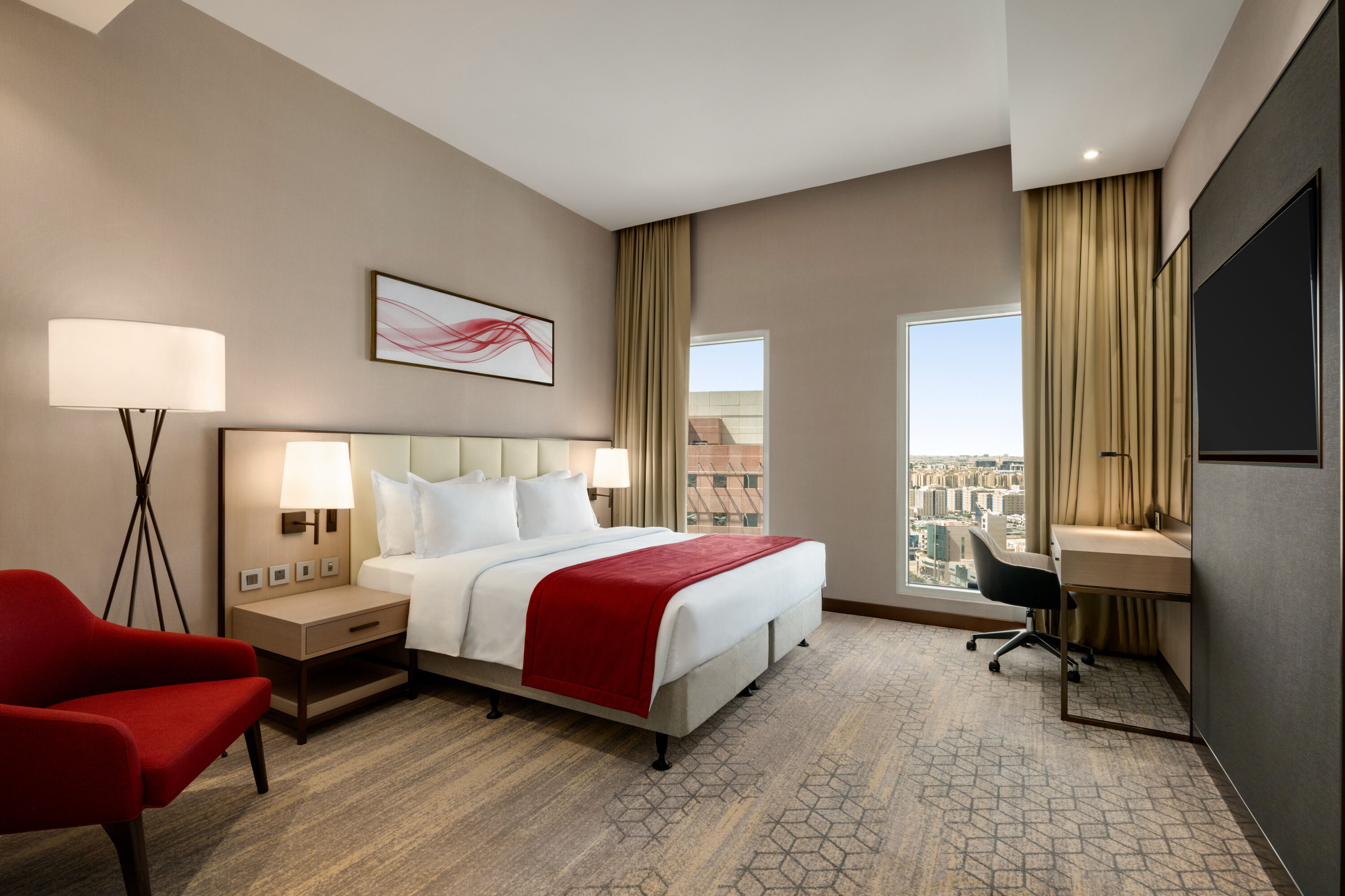 Guest room at the Ramada by Wyndham Riyadh King Fahd Road in Riyadh, Other than US/Canada