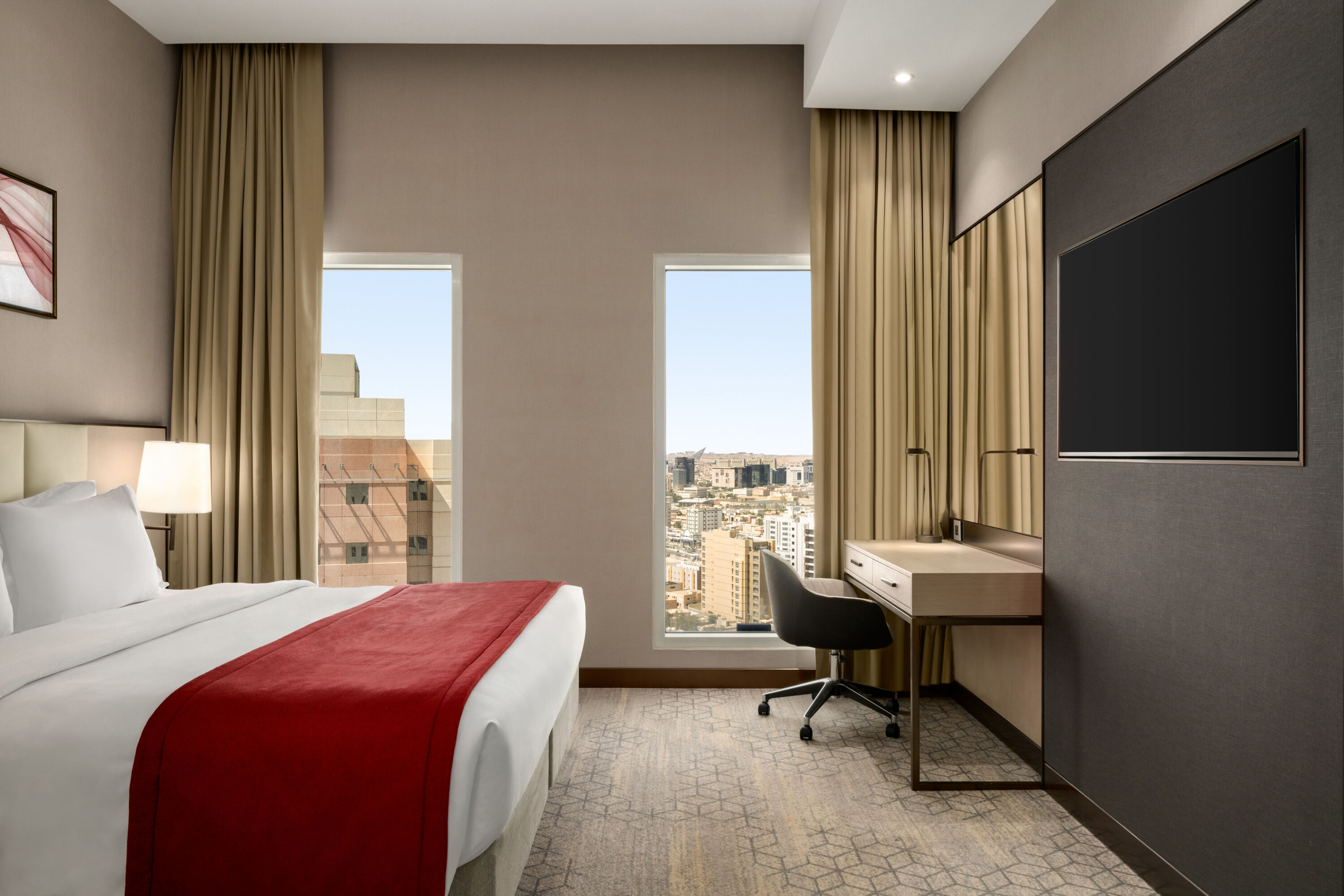 Guest room at the Ramada by Wyndham Riyadh King Fahd Road in Riyadh, Other than US/Canada