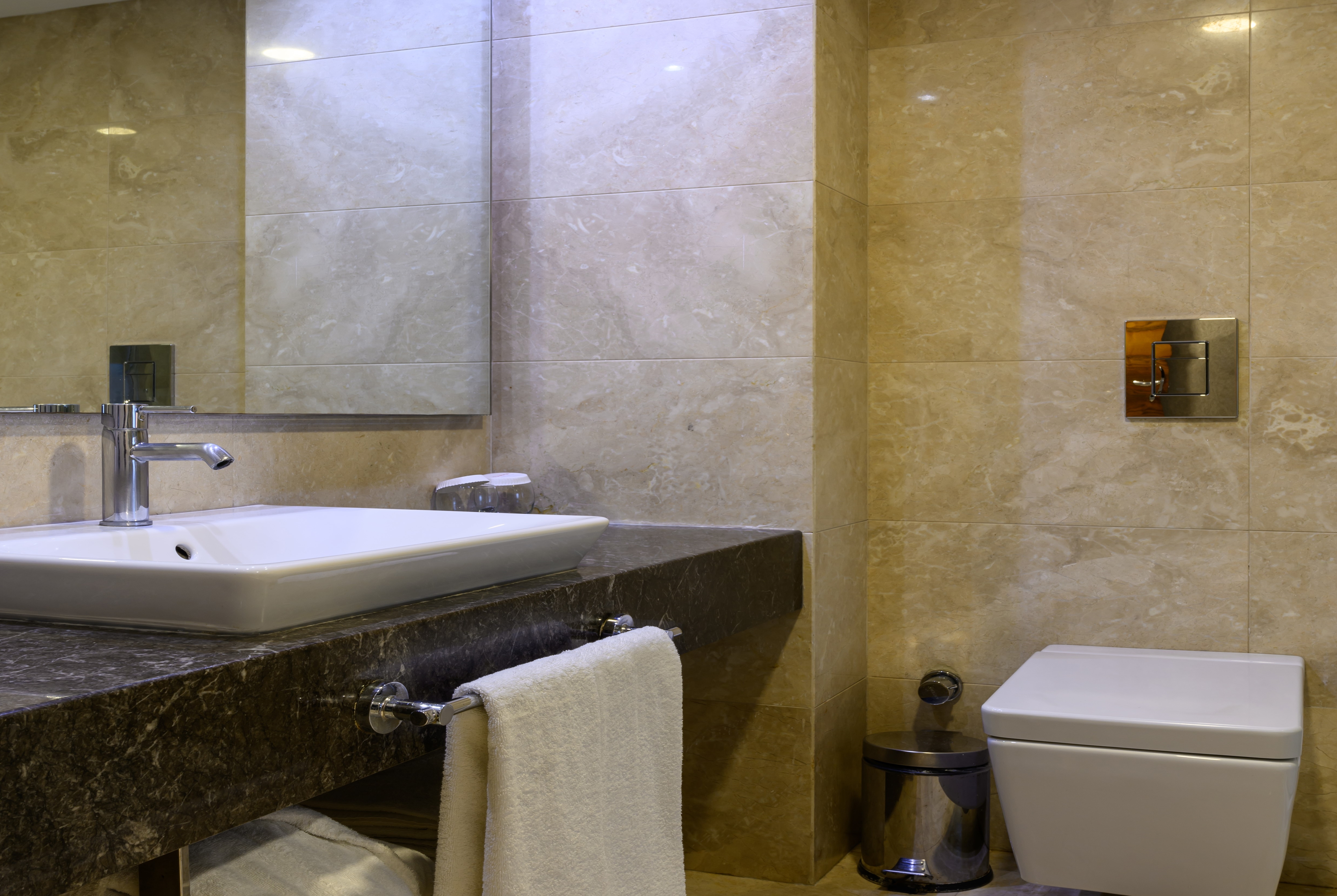 Guest room bath at the Ramada by Wyndham Istanbul Grand Bazaar in Istanbul, Other than US/Canada