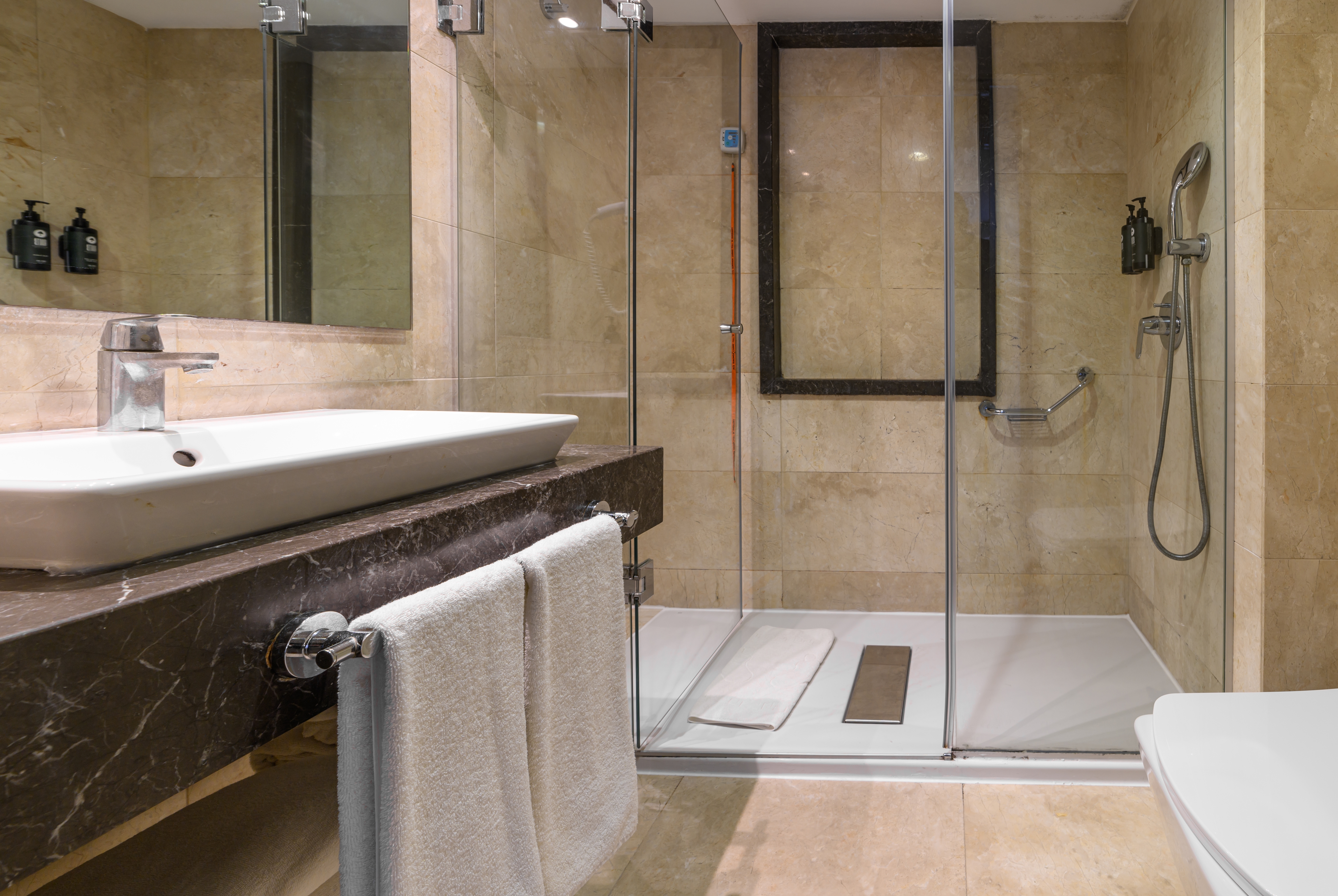 Guest room bath at the Ramada by Wyndham Istanbul Grand Bazaar in Istanbul, Other than US/Canada